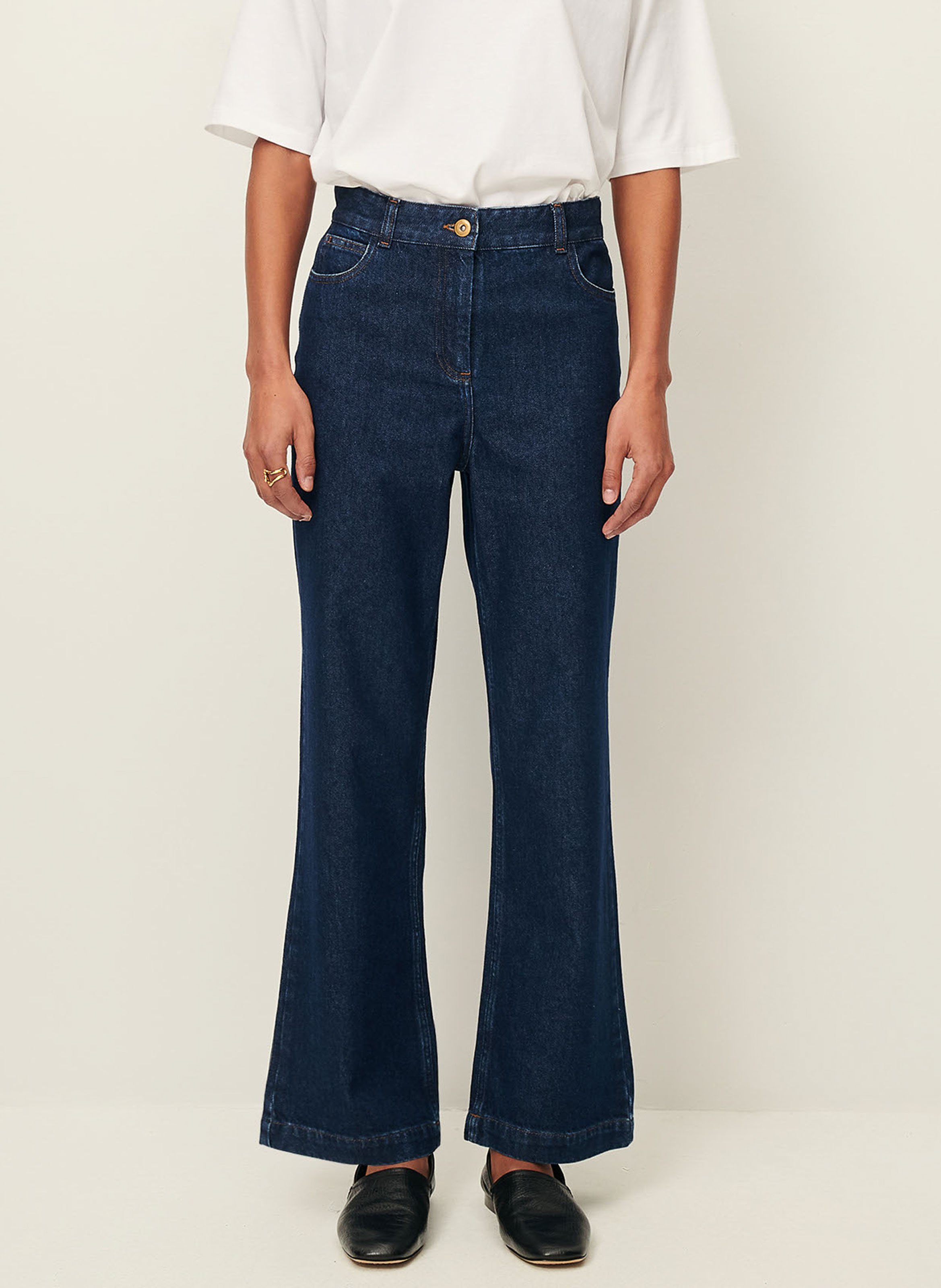 Jean bootcut taille mi-haute en coton davis SESSUN Bleu