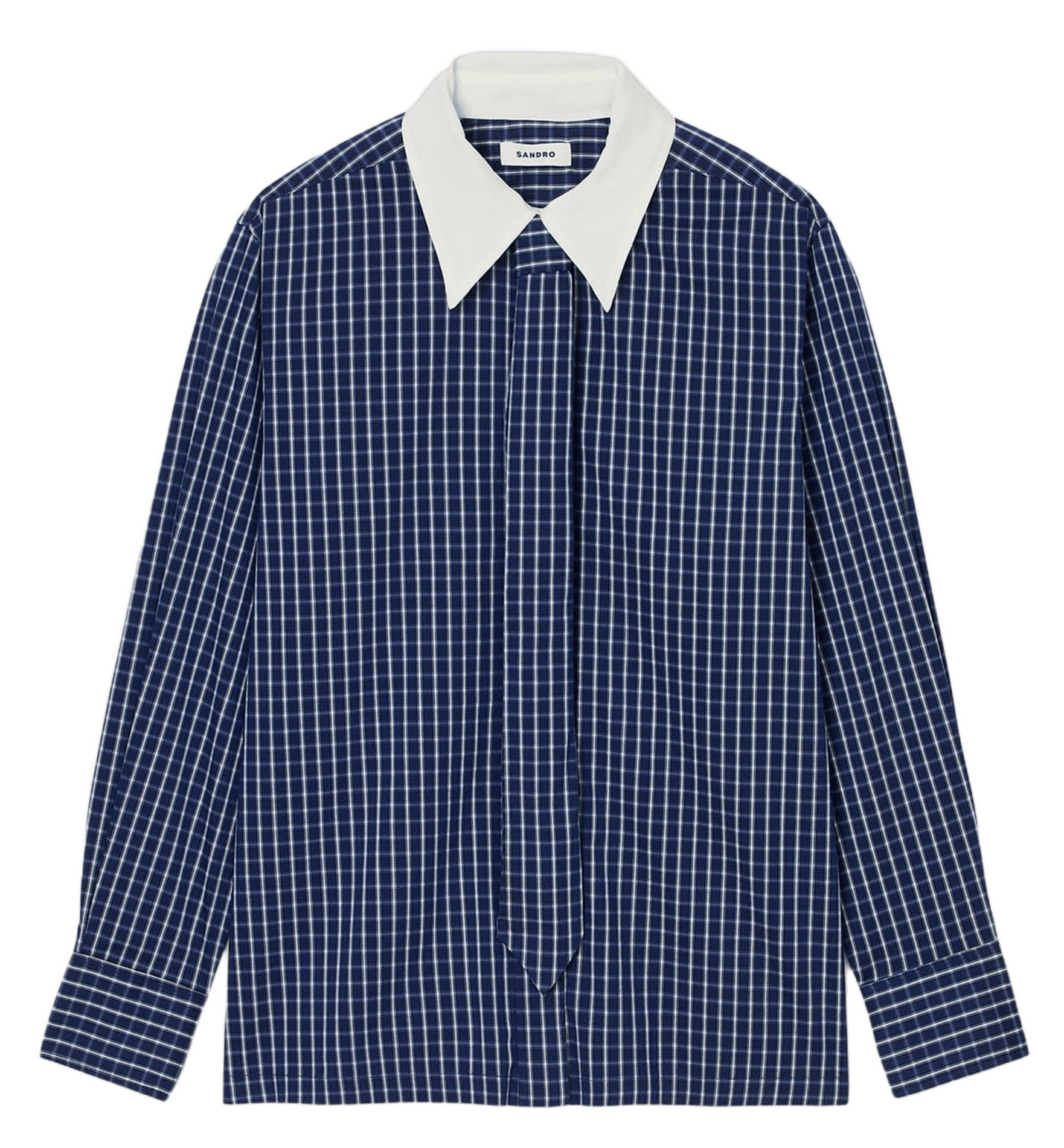 Chemise droite à carreaux SANDRO Bleu
