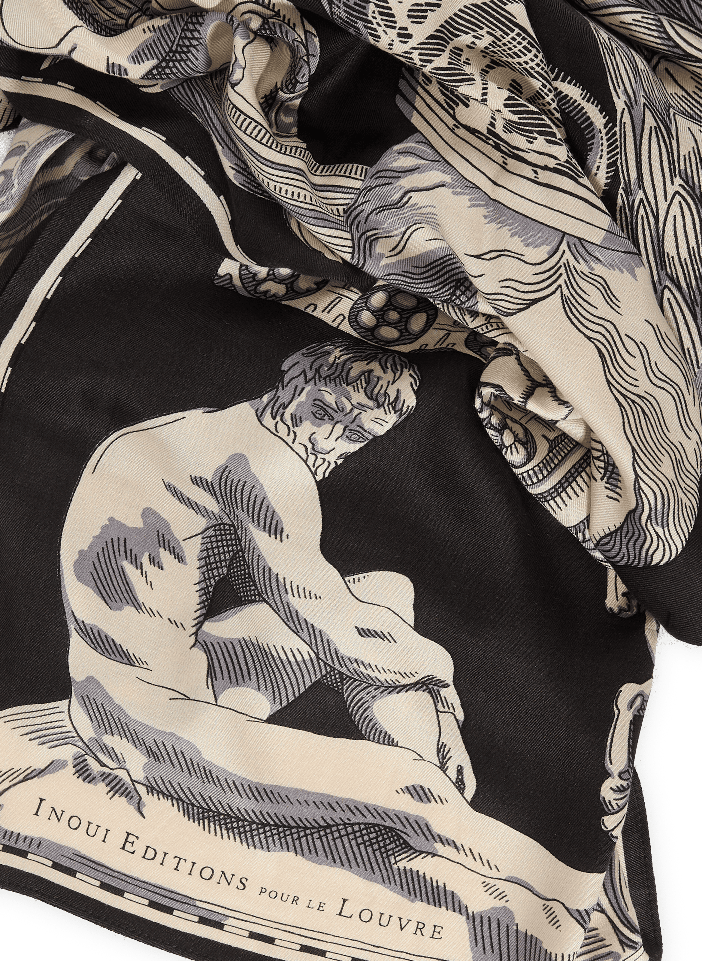 Foulard à motif en soie Archives INOUITOOSH Multicolore