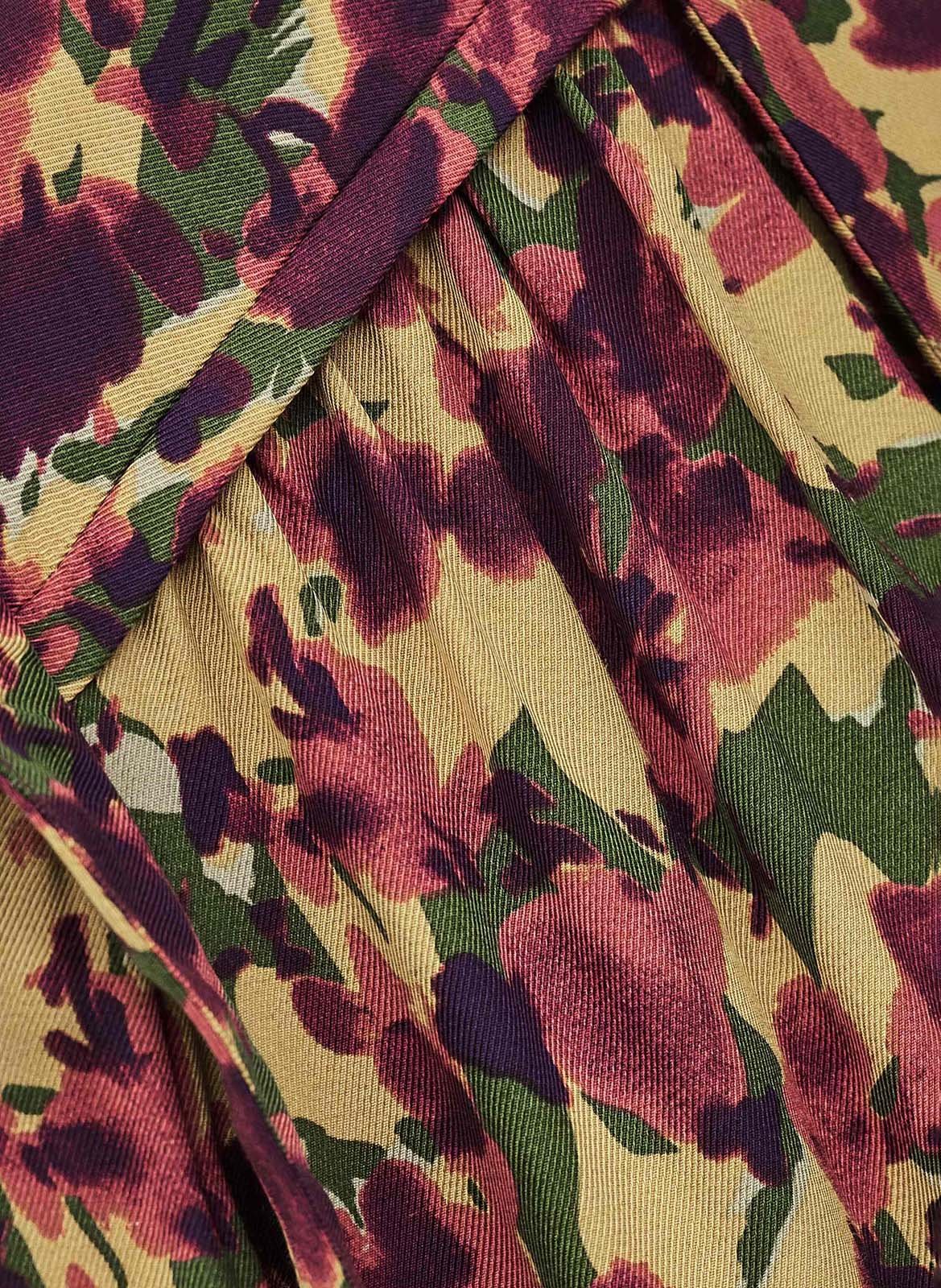 Blouse droite col tunisien imprimé nale Orange