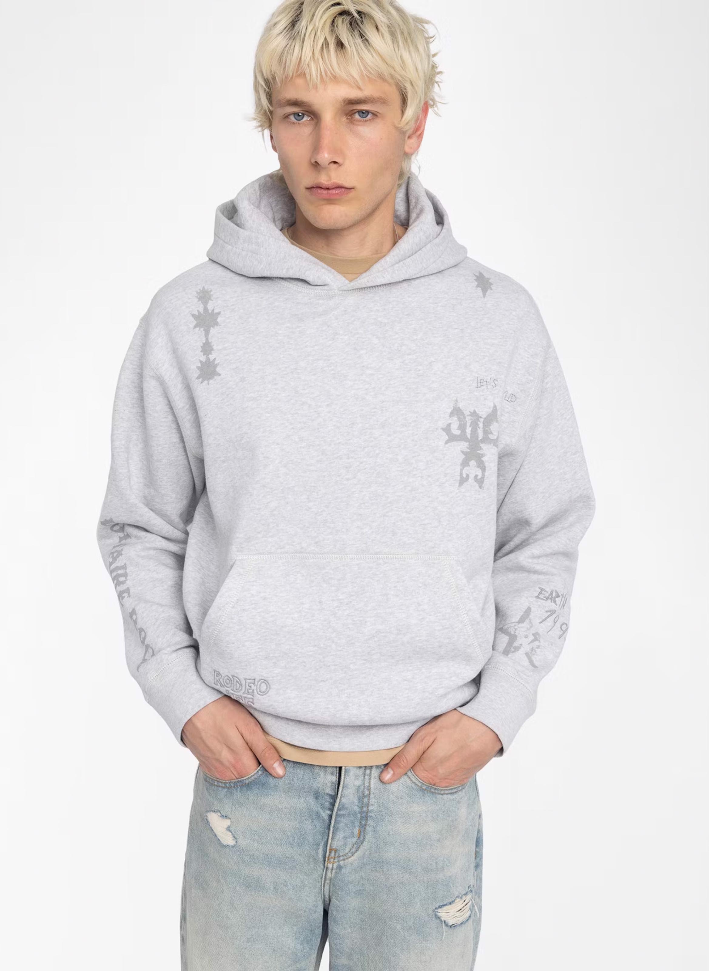 Sweat à capuche en coton imprimé sacha ZADIG&VOLTAIRE Gris