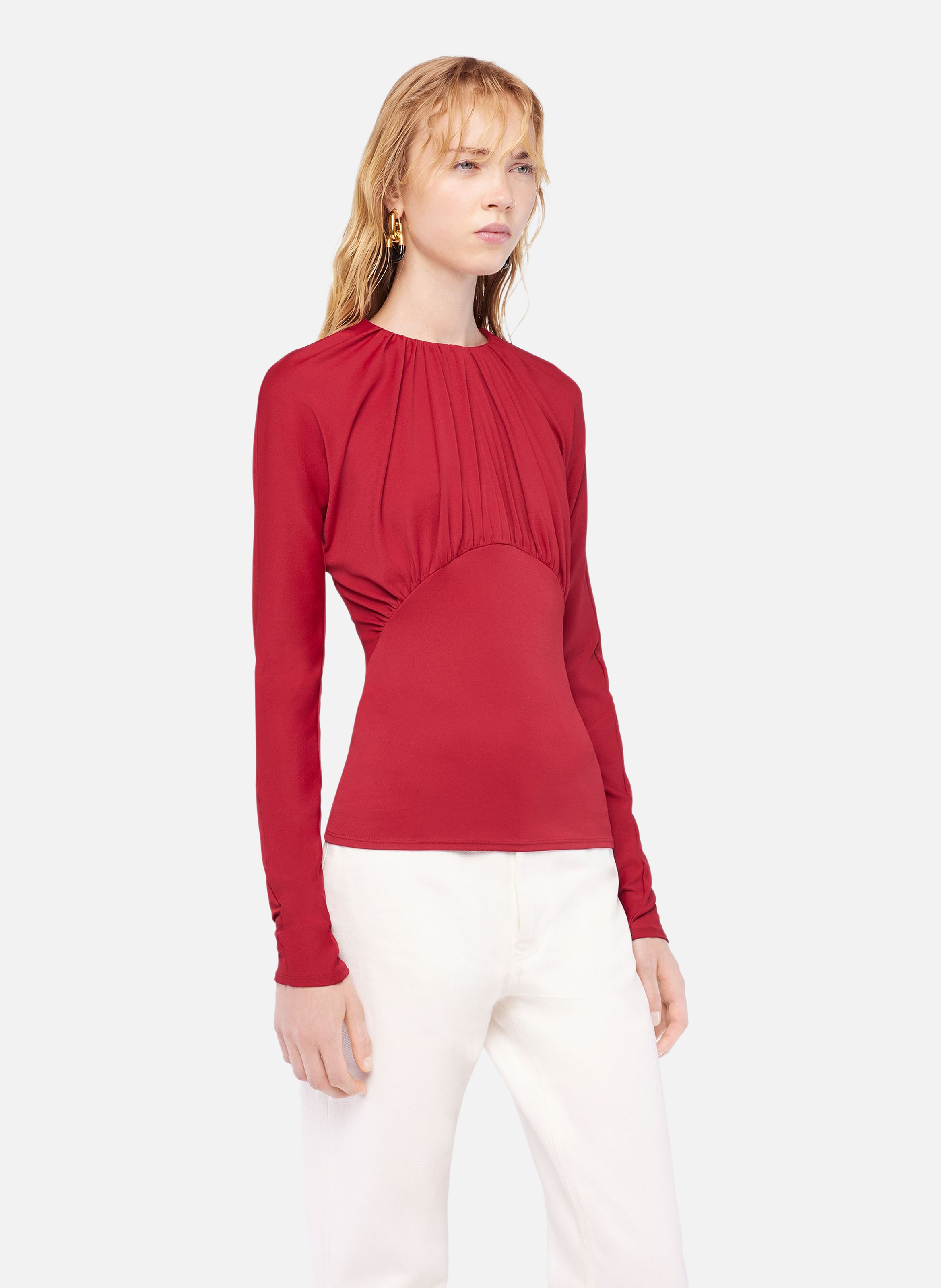 Top en jersey RABANNE Rouge