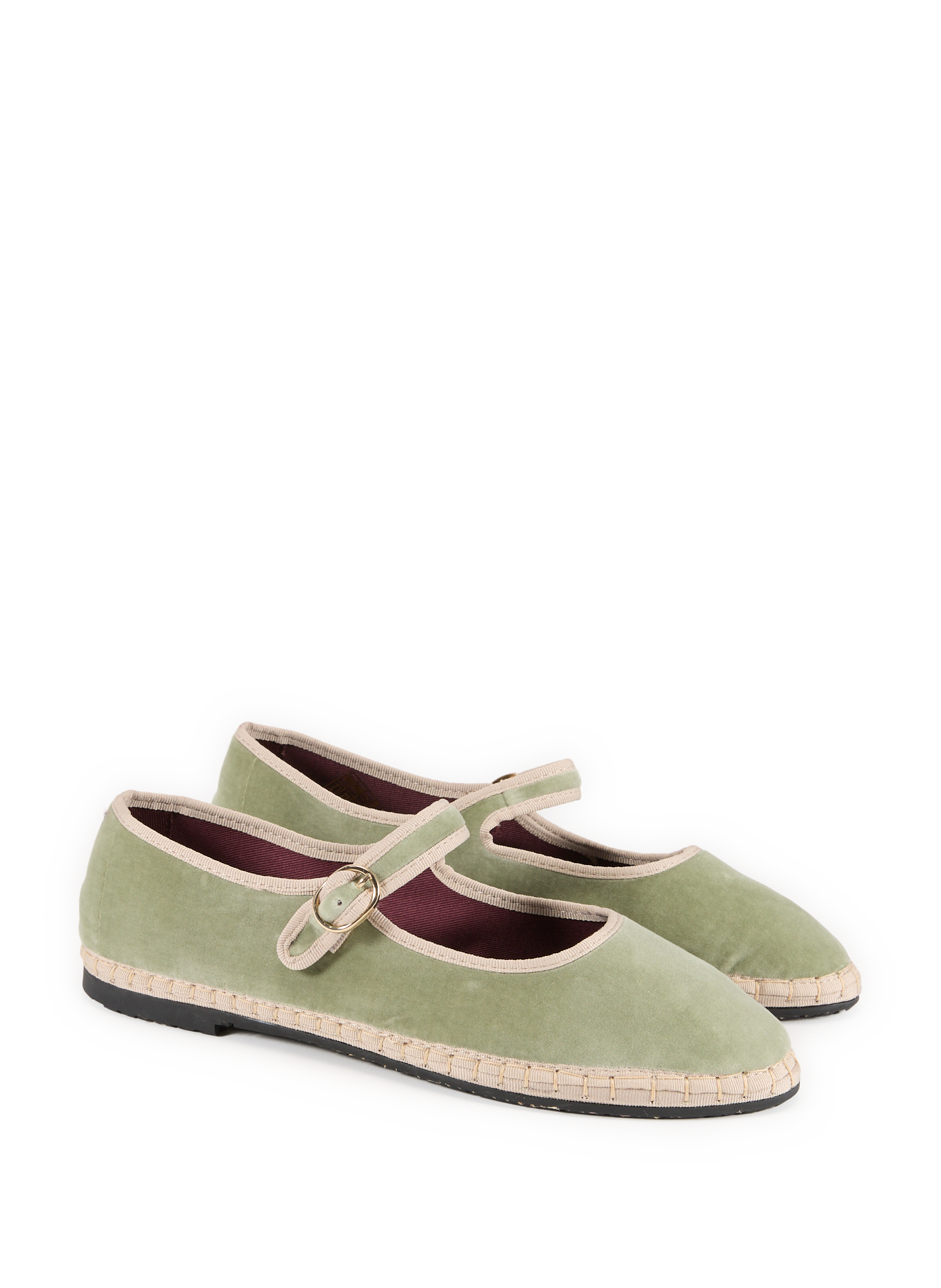 Ballerines avec bride à boucle en coton mélangé FLABELUS Vert