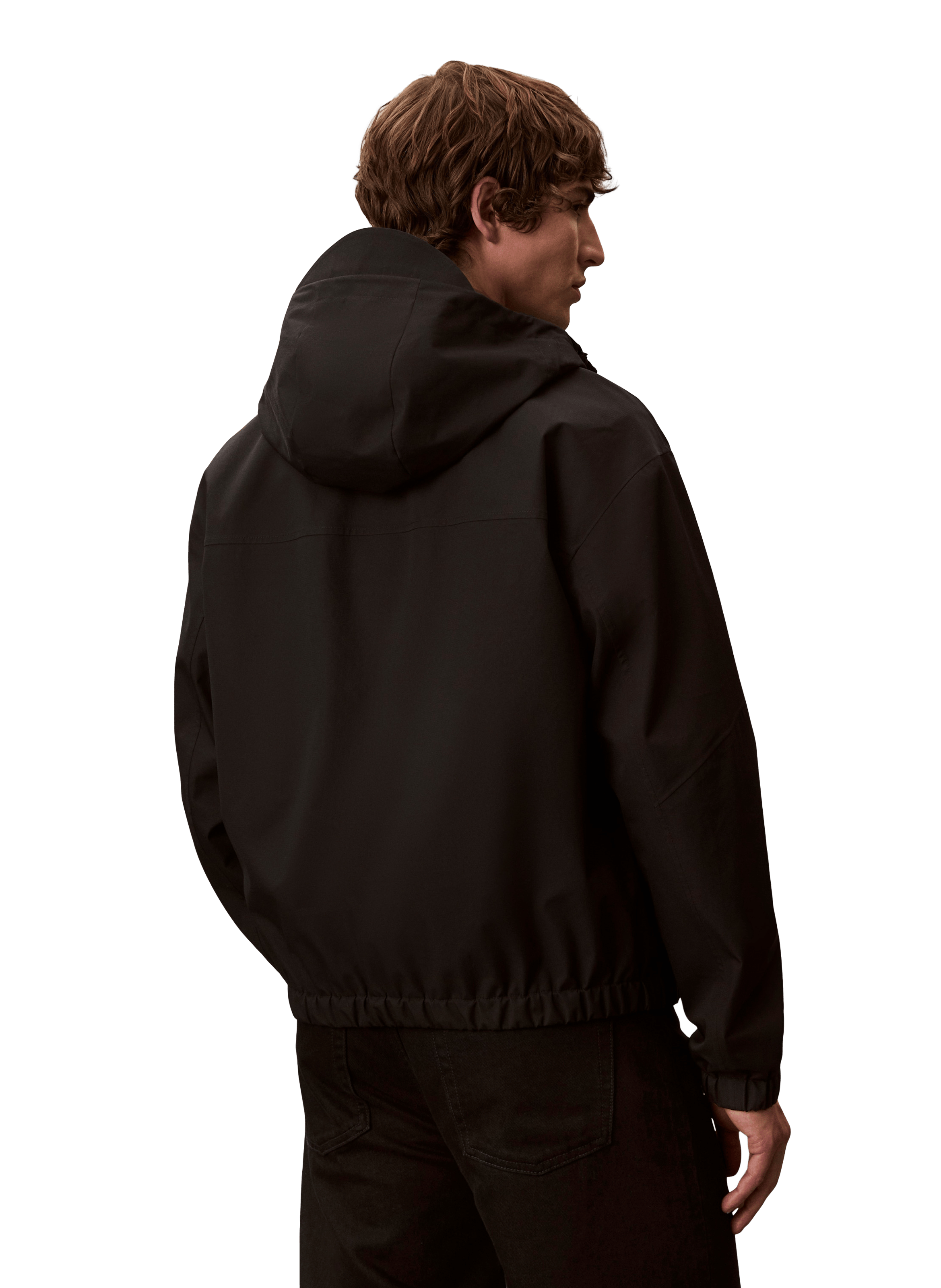 Blouson à capuche zippé CALVIN KLEIN Noir