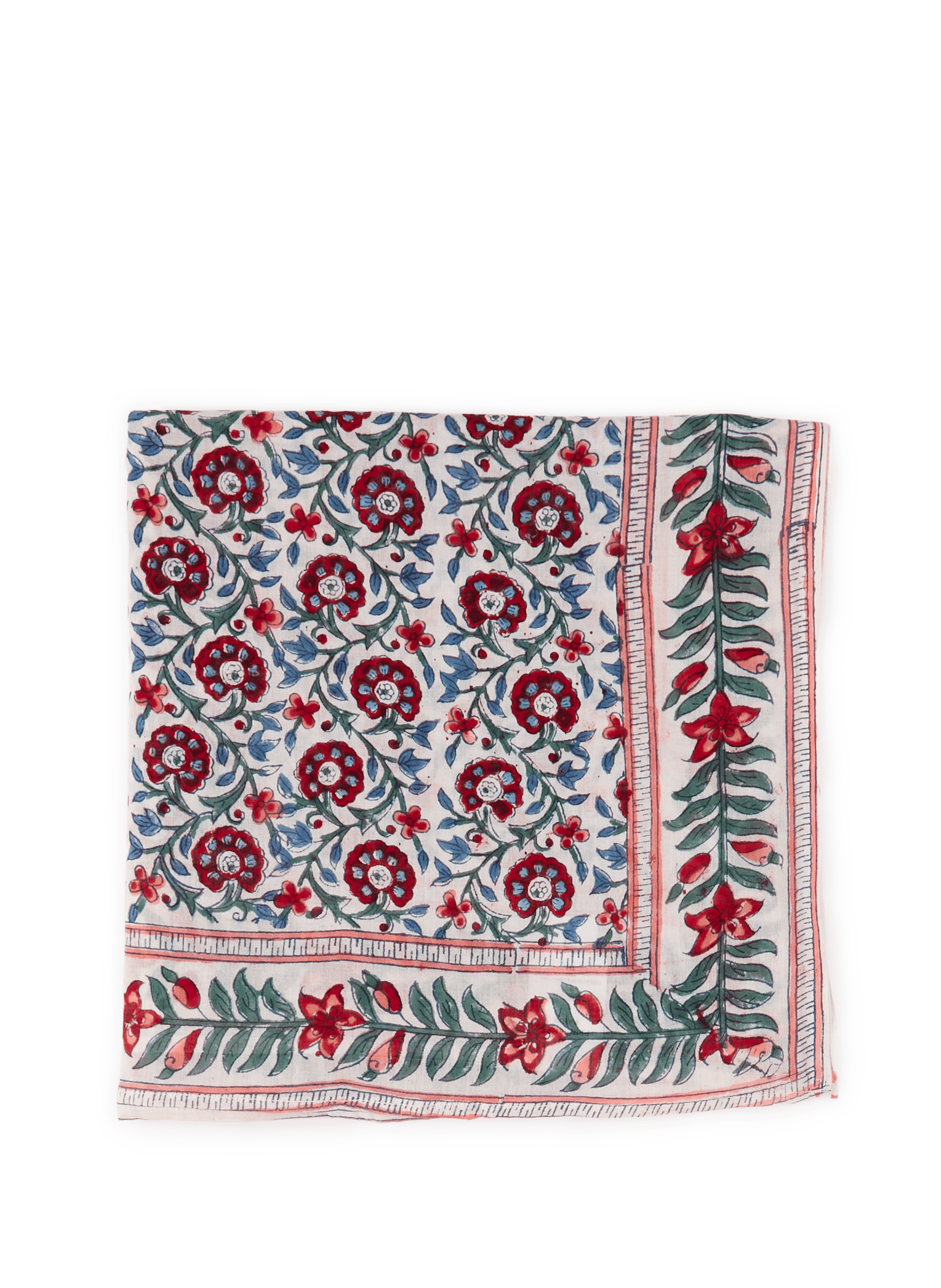 Floral Cotton Block Square Scarf AU PRINTEMPS PARIS Multicolour