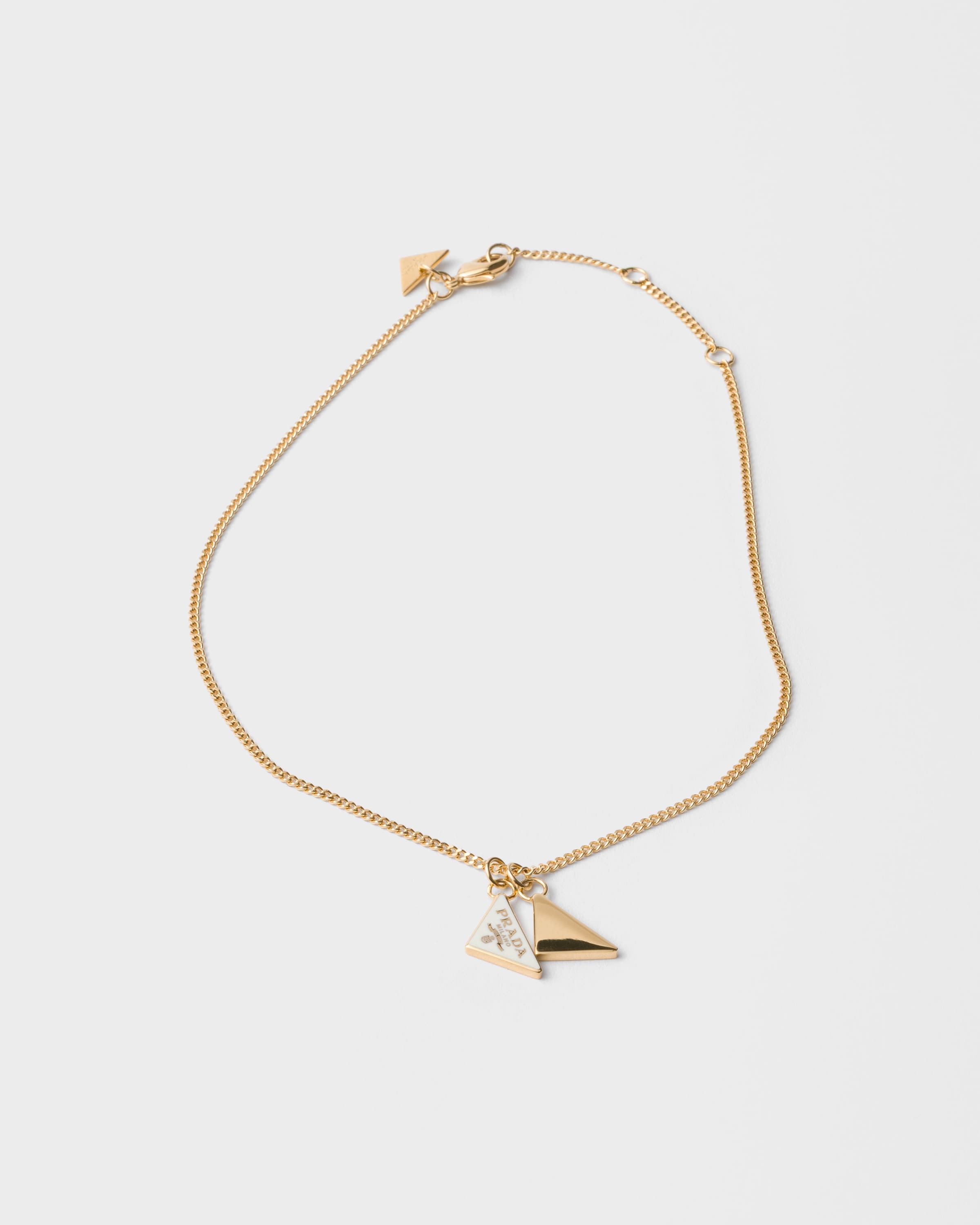 Collier en métal émaillé PRADA Argent