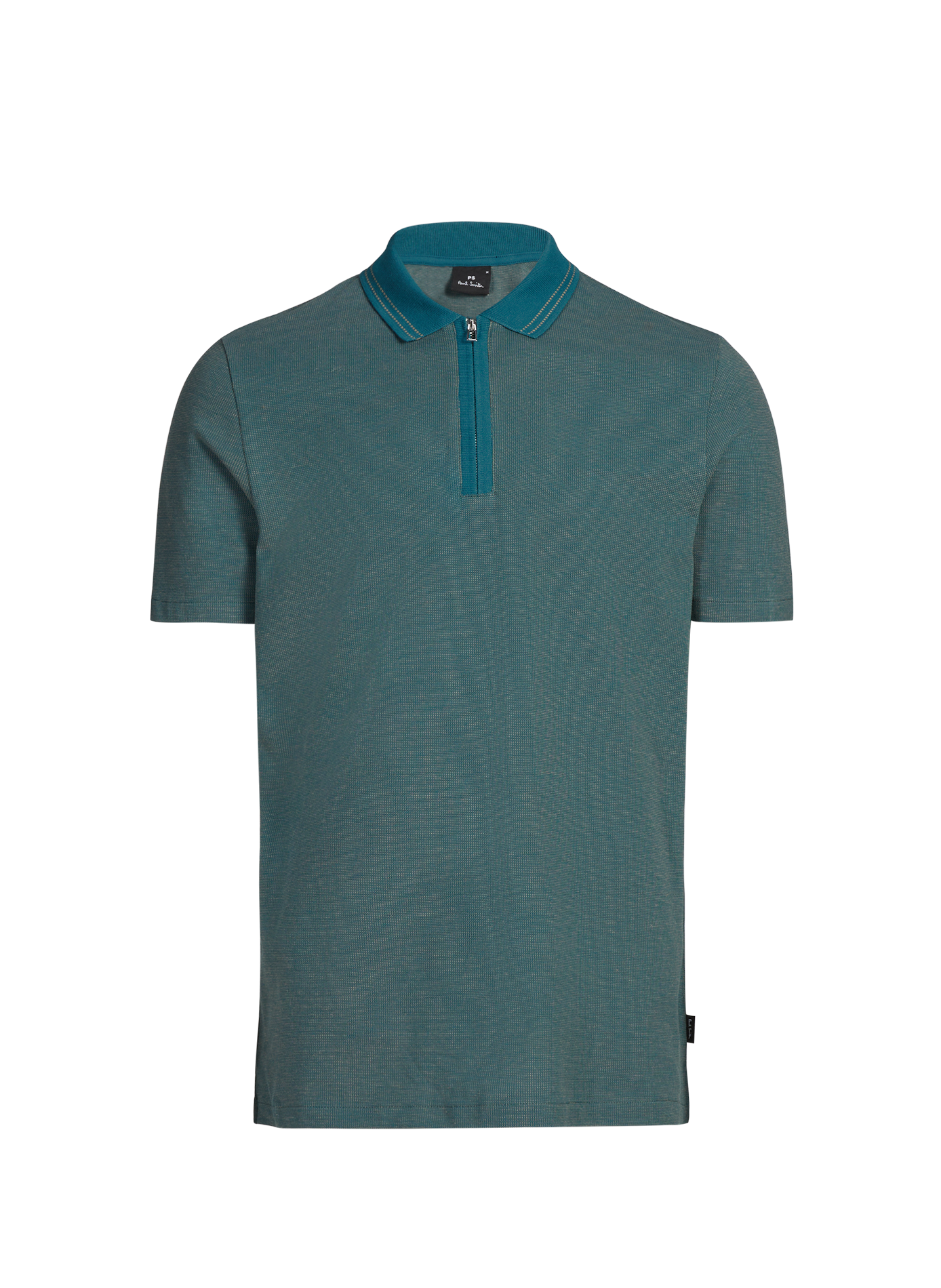 Polo with zip collar in cotton jacquard PAUL SMITH Green