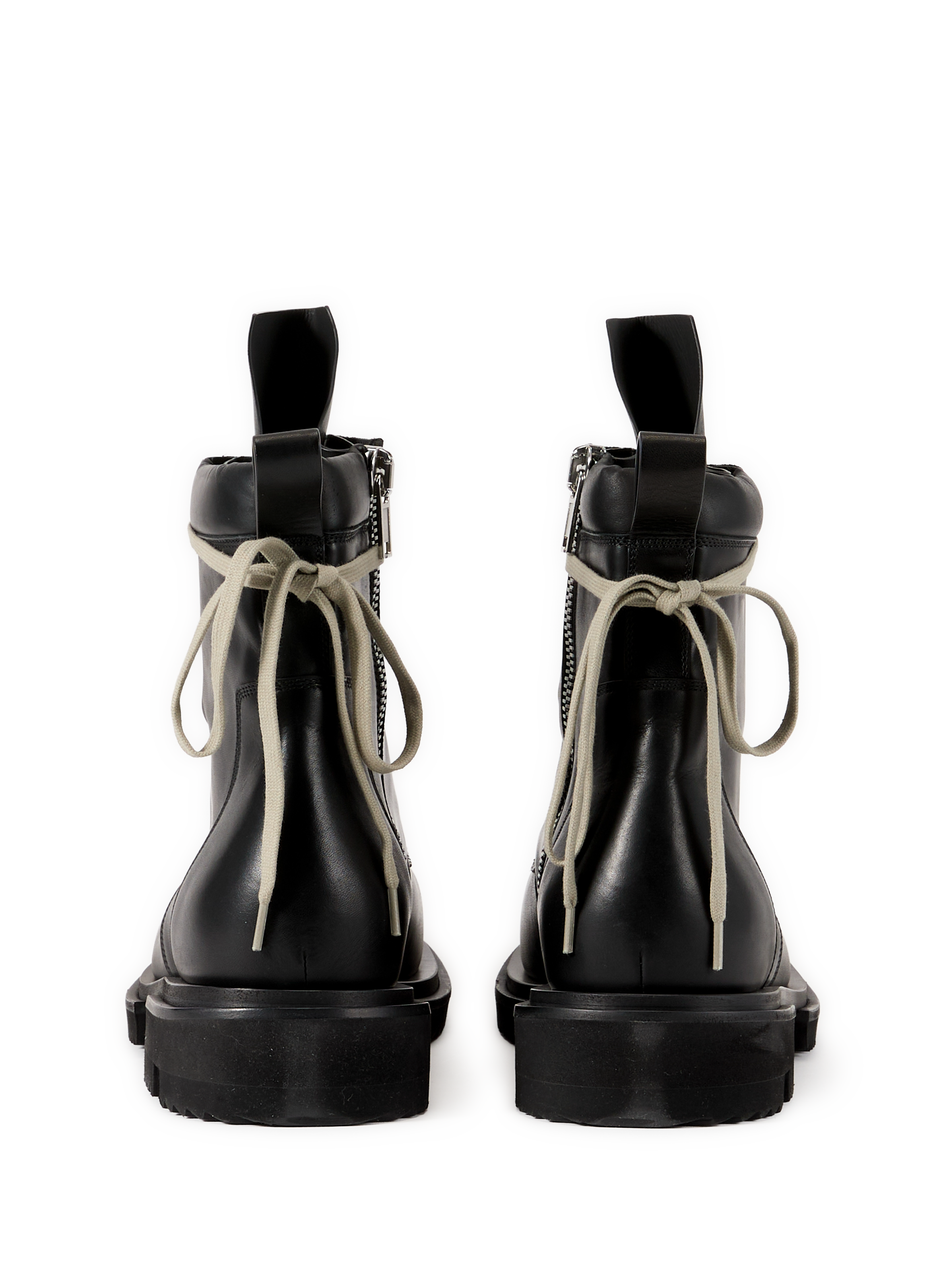 Boots crantées en cuir RICK OWENS Noir