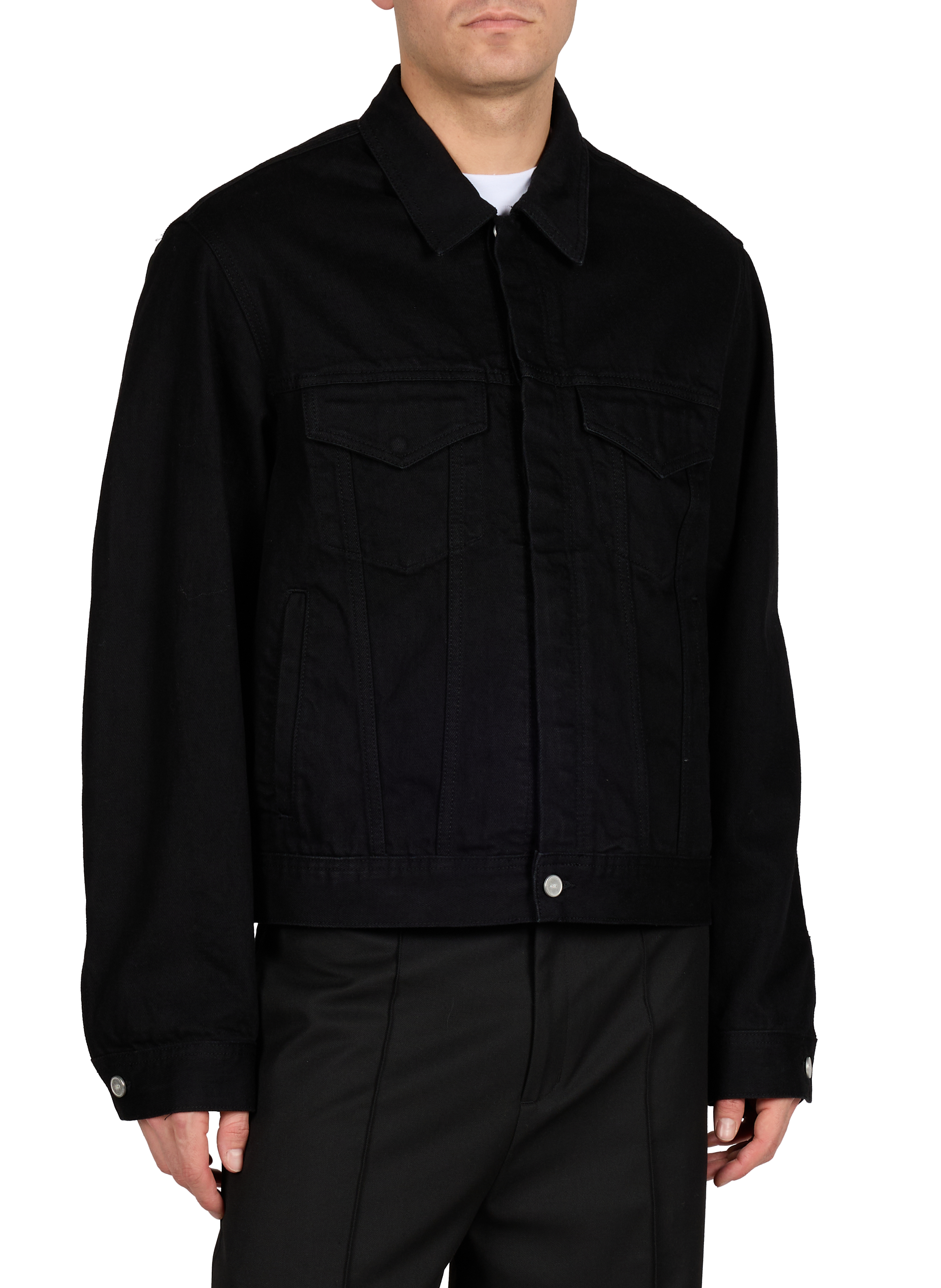 Veste droite en denim de coton ARTE ANTWERP Noir