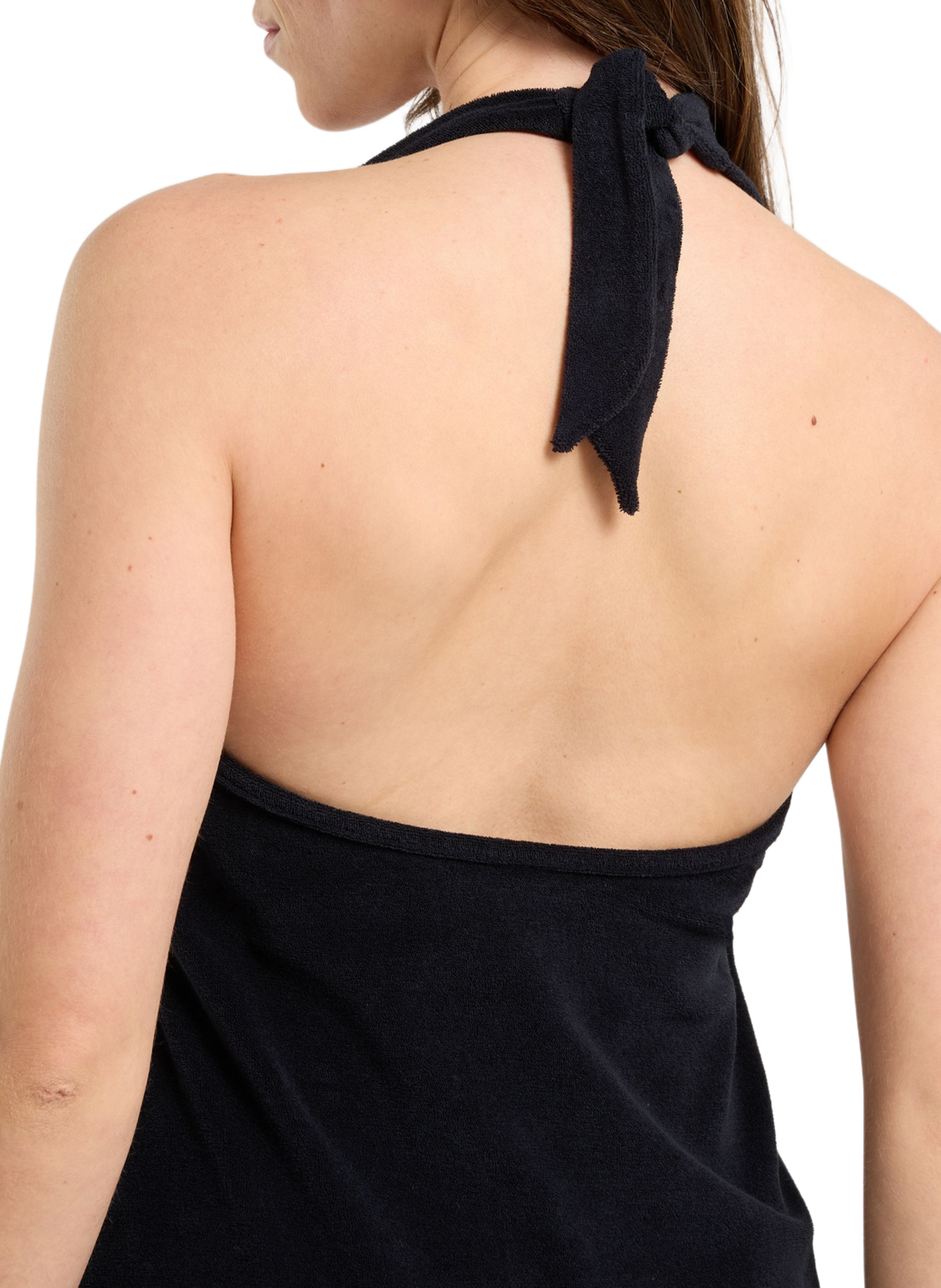 Short cotton terry dress SAISON 1865 Black