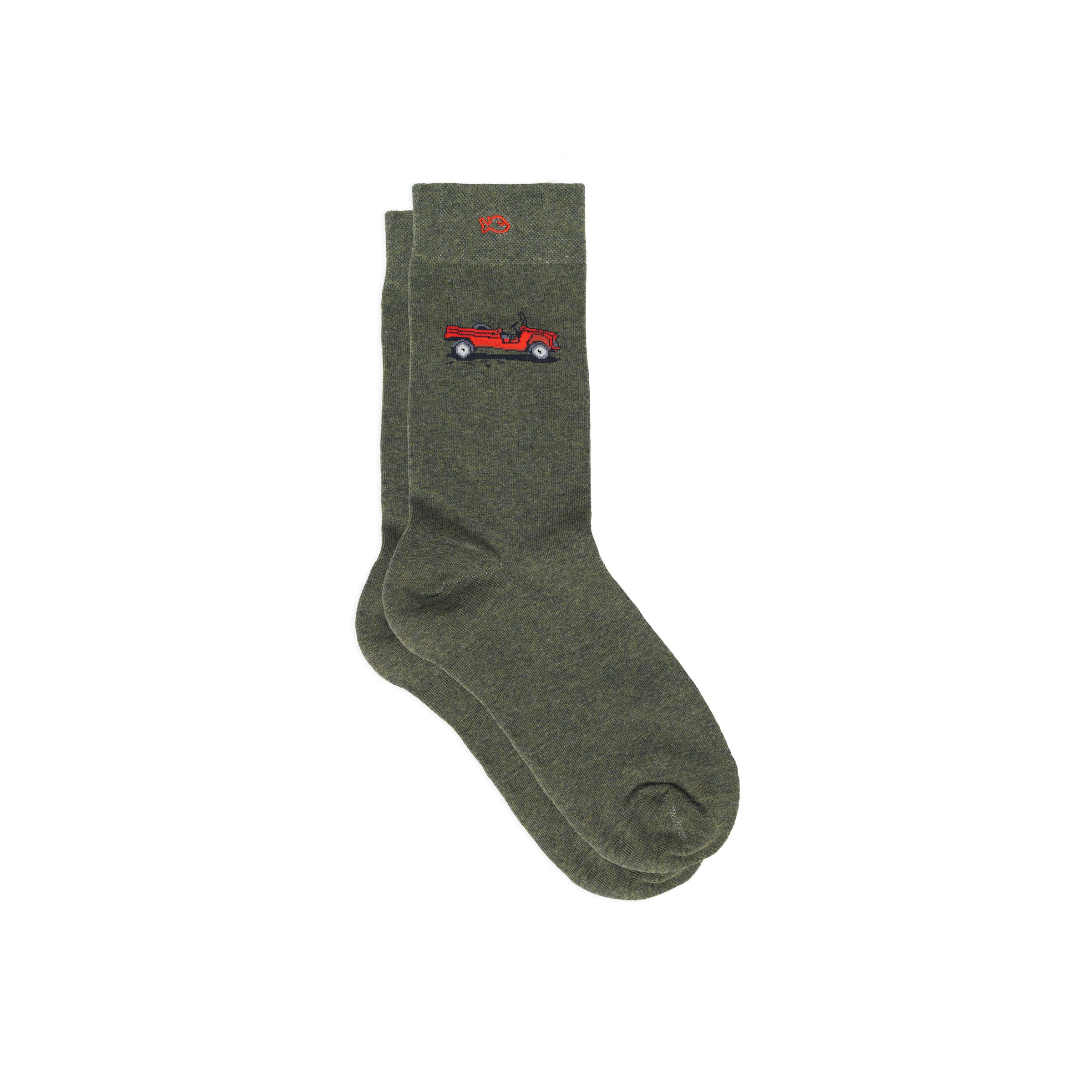 Chaussettes en coton peigné à motifs BILLYBELT Kaki