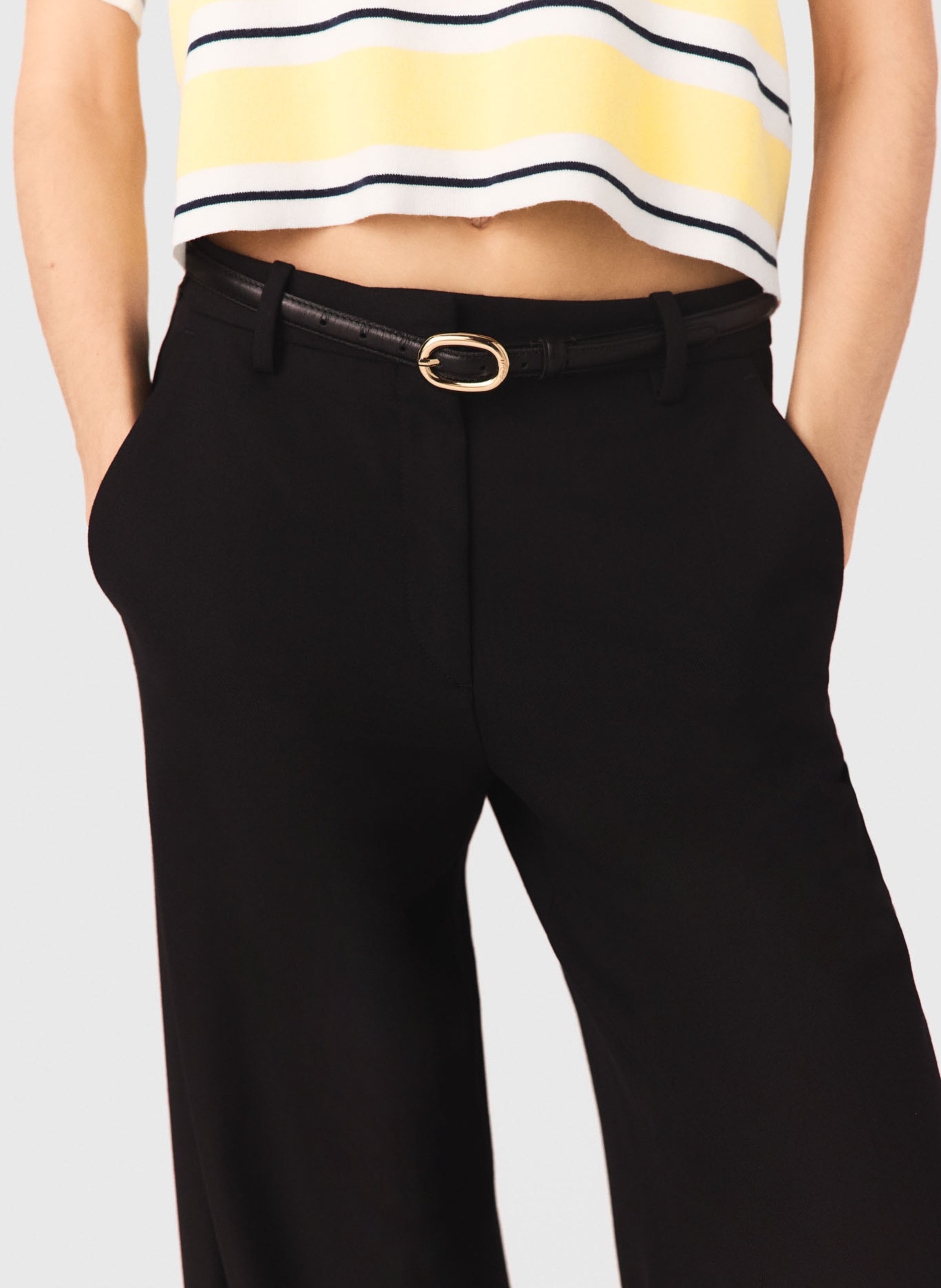 Ceinture en cuir MAJE Noir