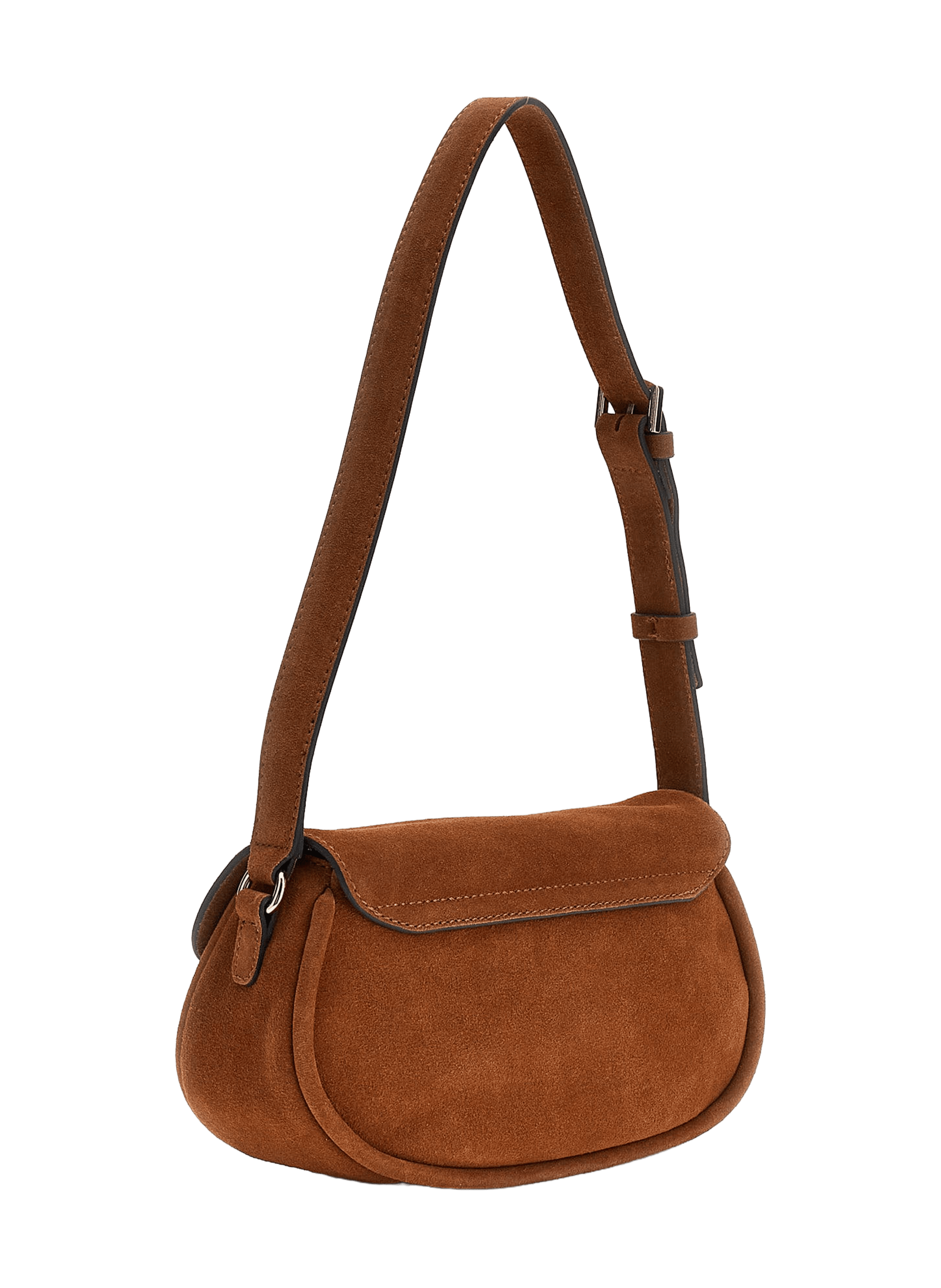 Borsa a tracolla in pelle scamosciata GUESS Marrone