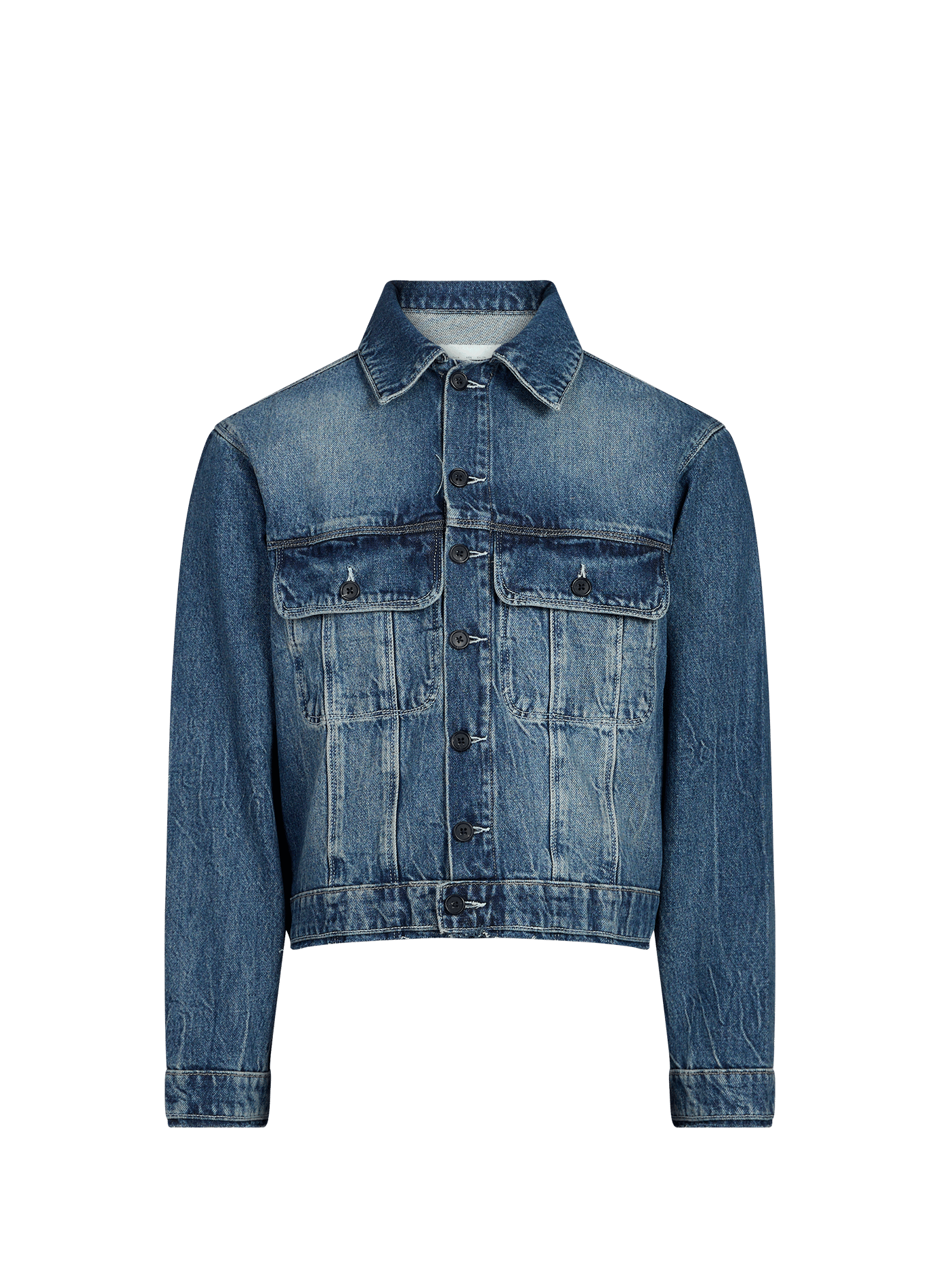 Faded cotton denim jacket CAMIEL FORTGENS Blue