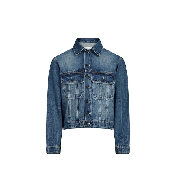 Veste délavée en denim de coton Veste délavée en denim de coton