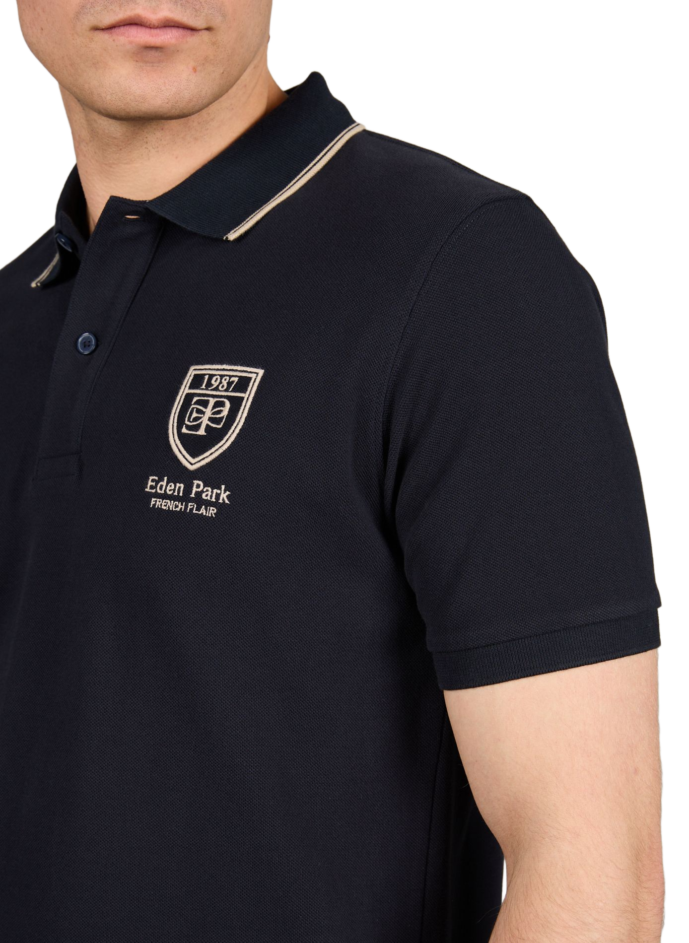 Polo manches courtes en coton EDEN PARK Bleu