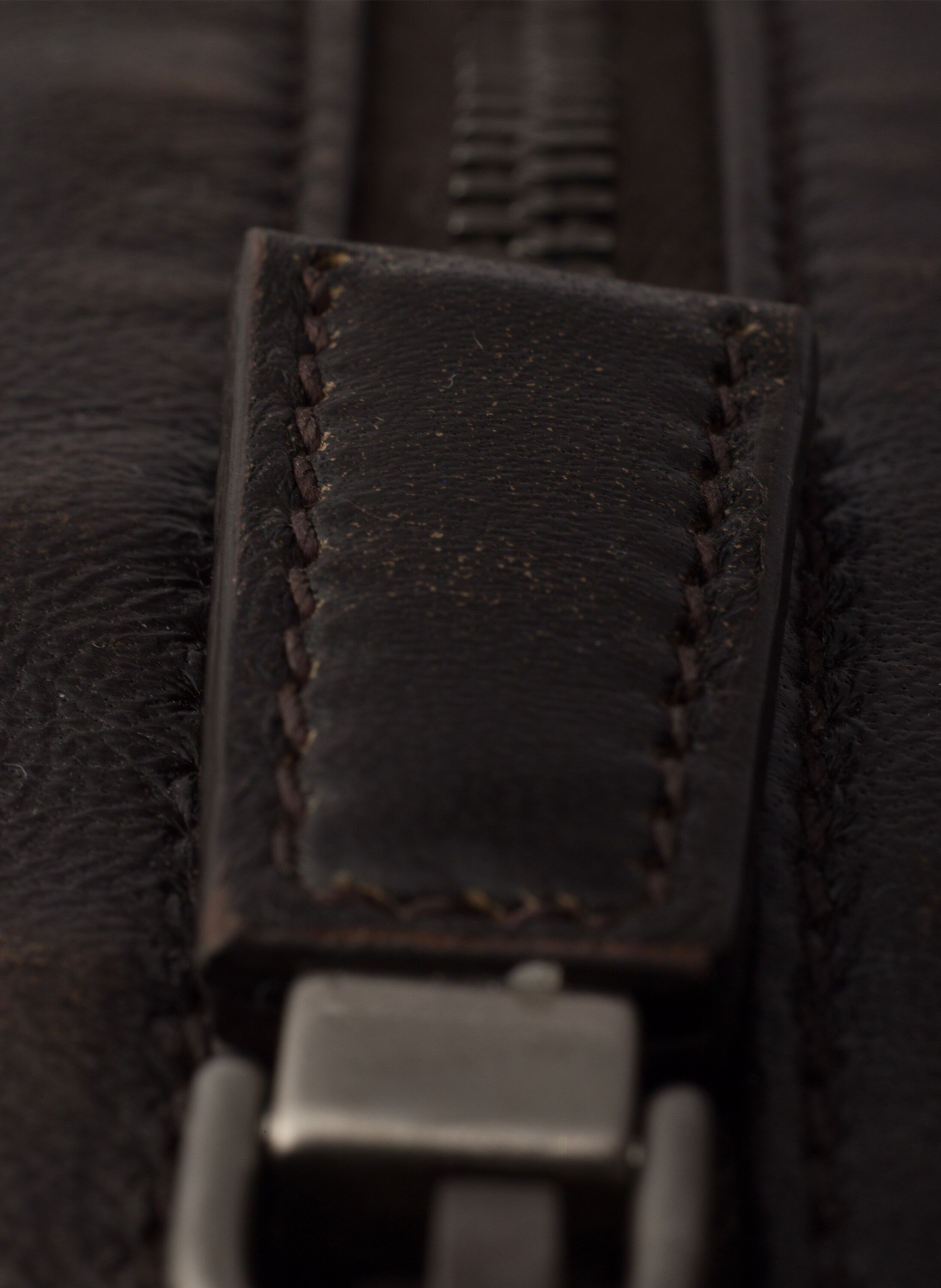 Sac porté épaule en cuir nappa vieilli Marron