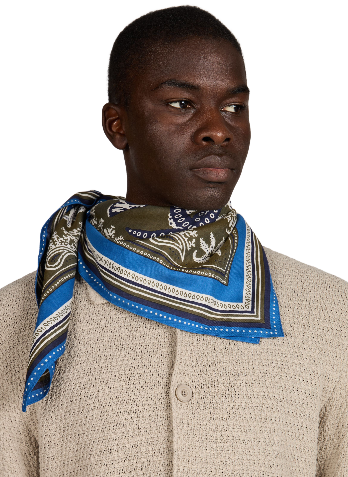 Printed scarf INOUI EDITIONS Khaki