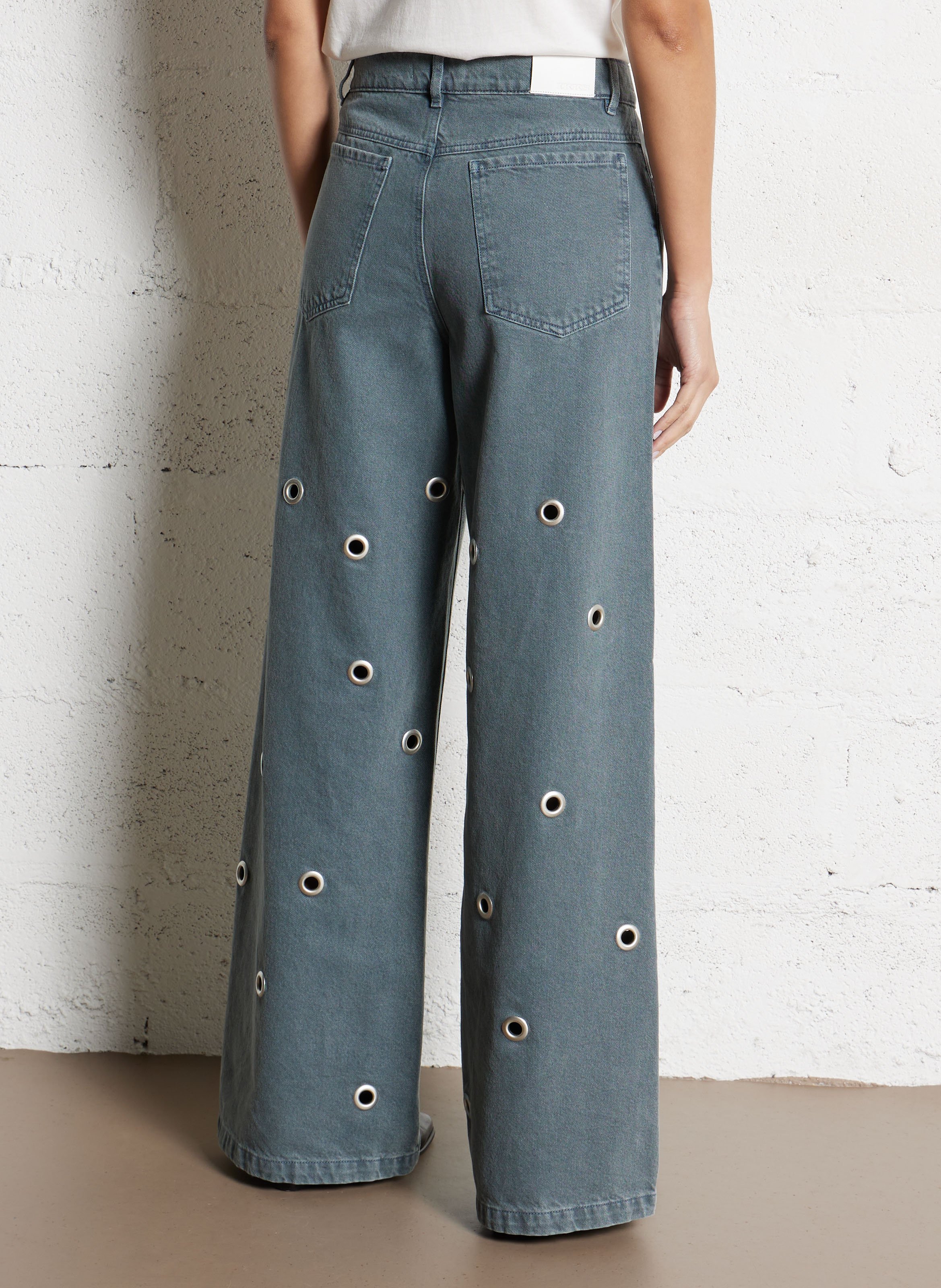 Jean large taille haute en coton mila IKKS Bleu