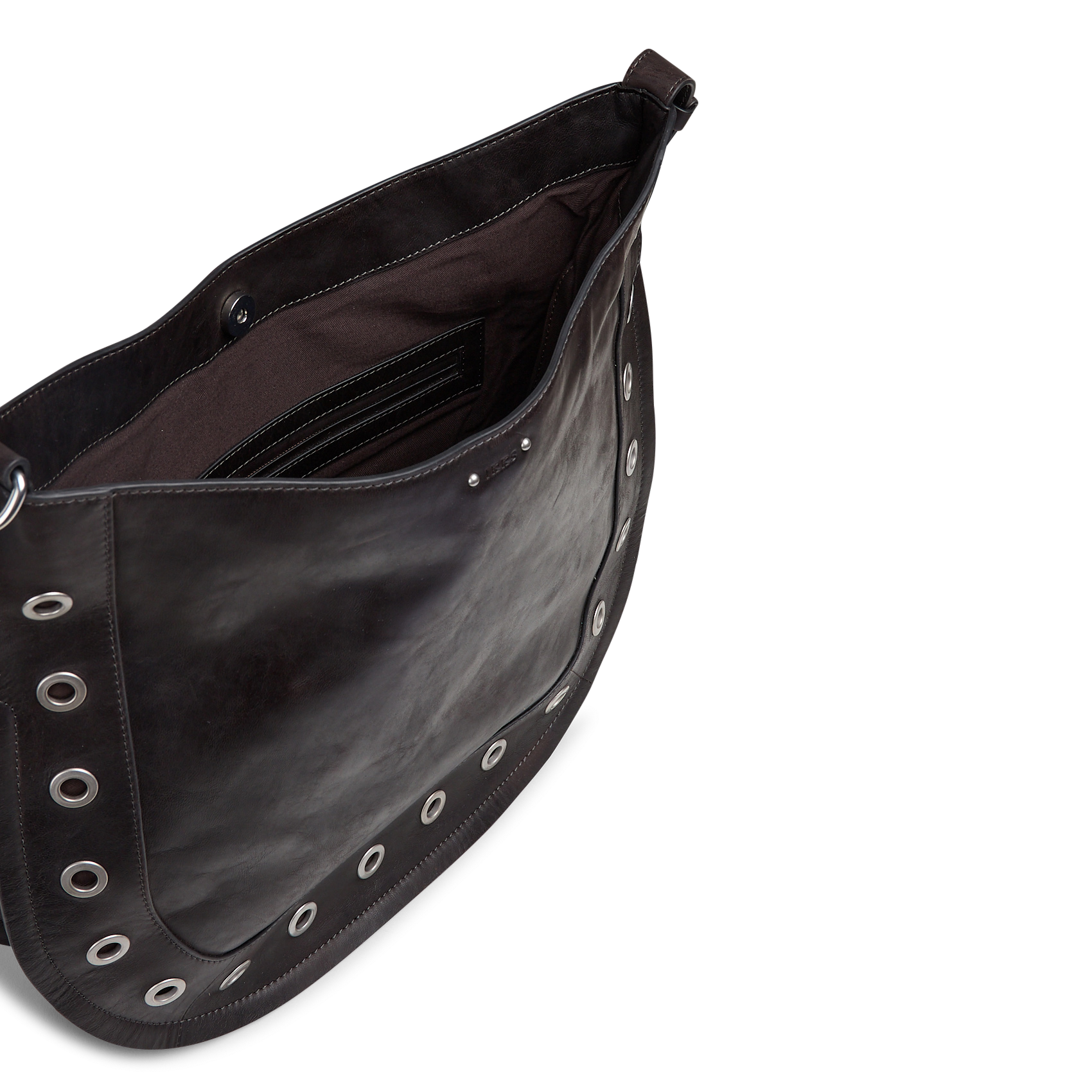 Sac besace en cuir IKKS Marron