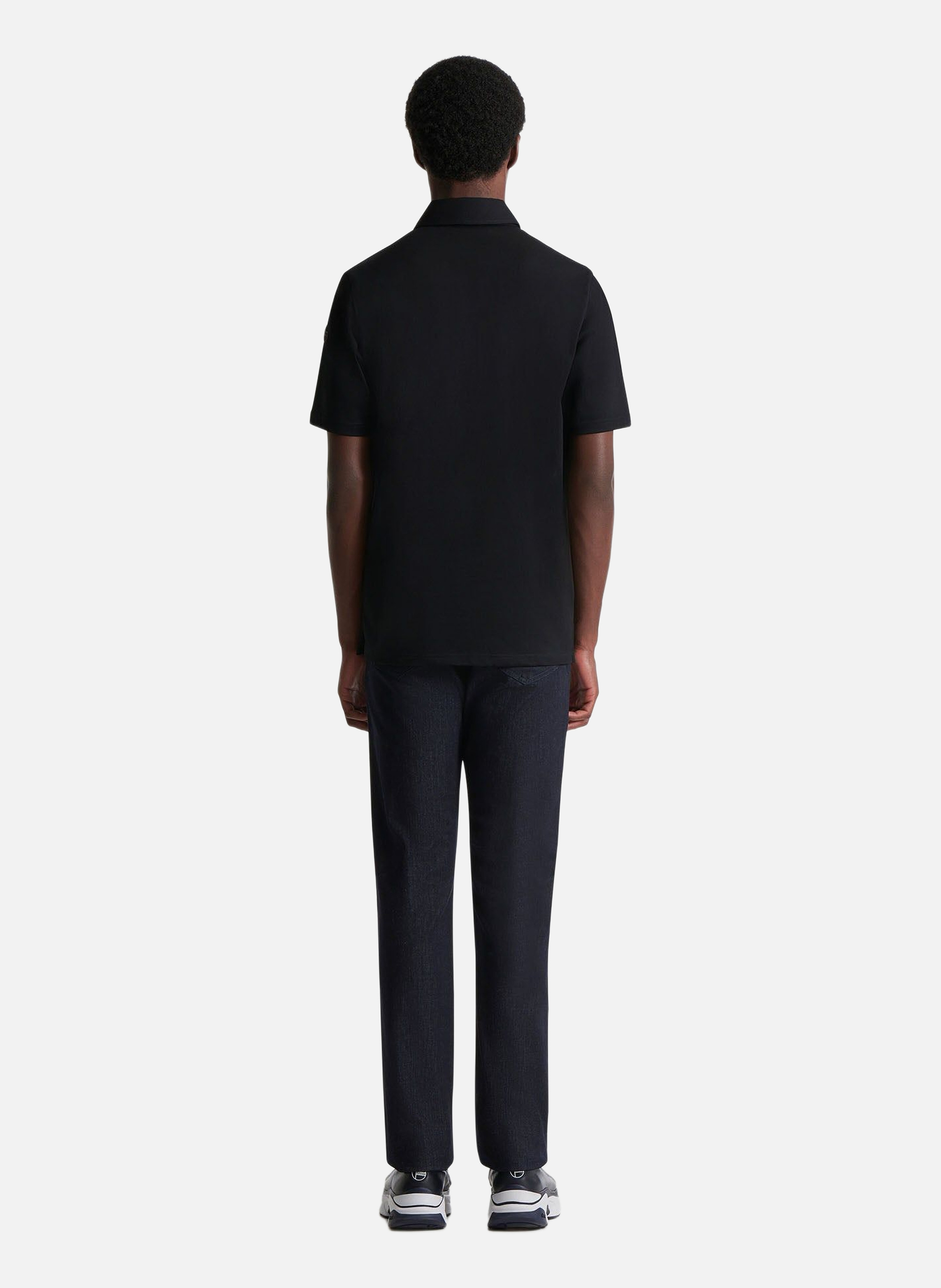 Polo manches courtes germain col chemise coupe regular FUSALP Noir