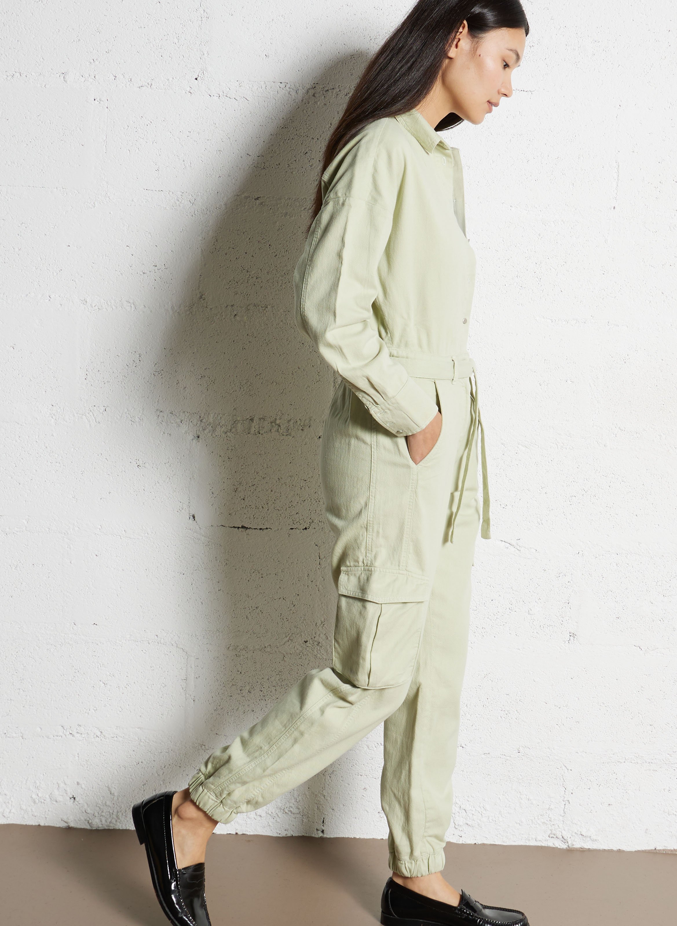 Combinaison col classique en coton IKKS Vert