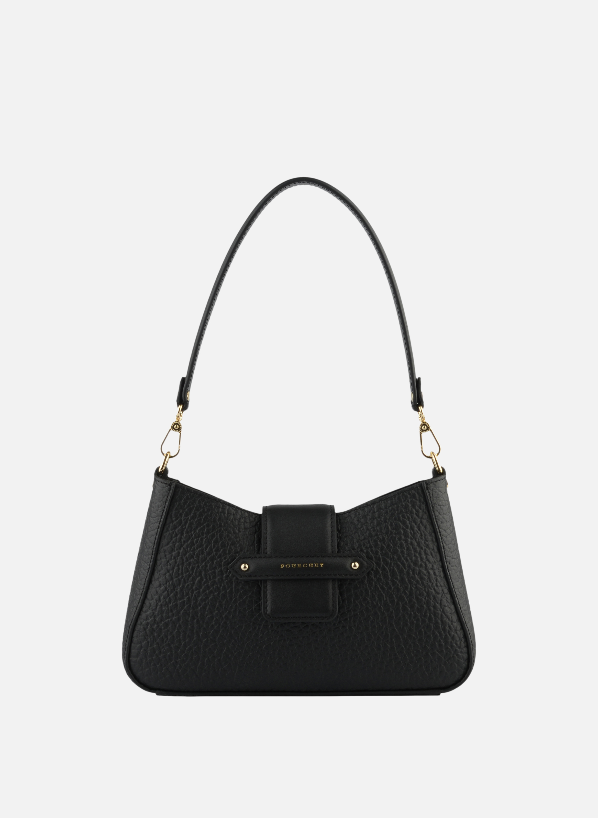 Fleuves | sac à main en cuir de vachette POURCHET Noir