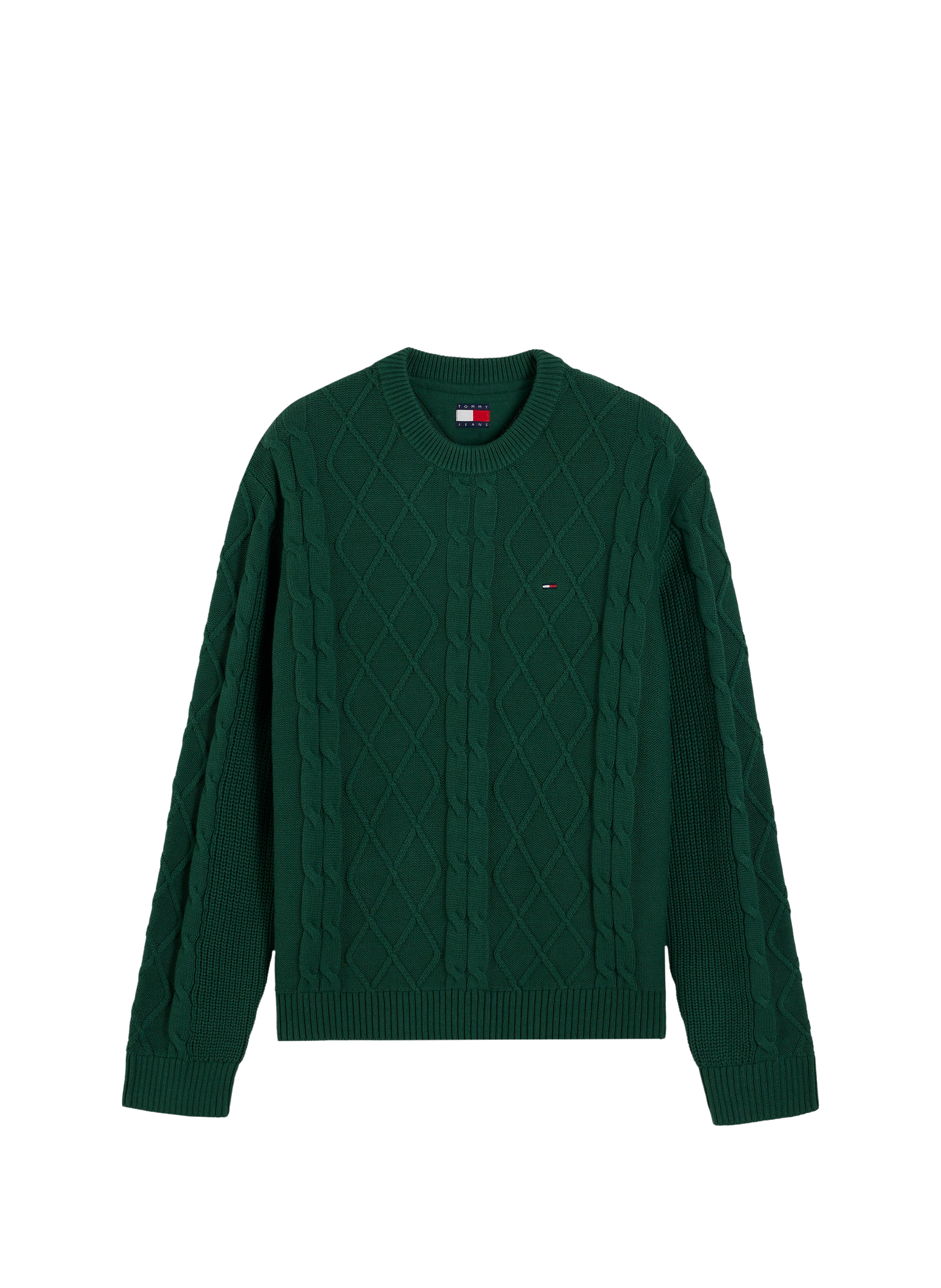 Twisted knit sweater with cotton logo  Velvet green
