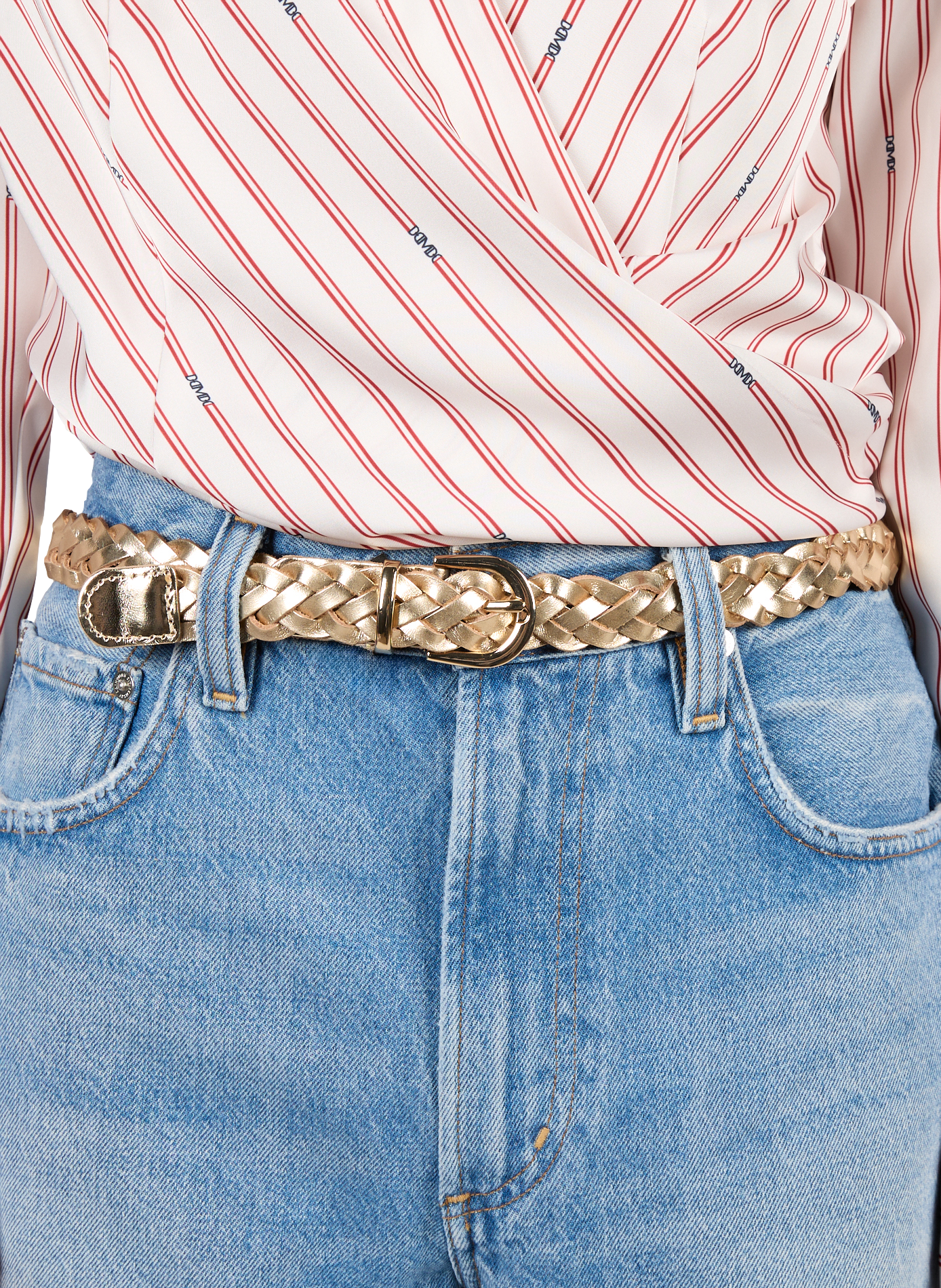 Ceinture tressée en cuir SAISON 1865 Doré