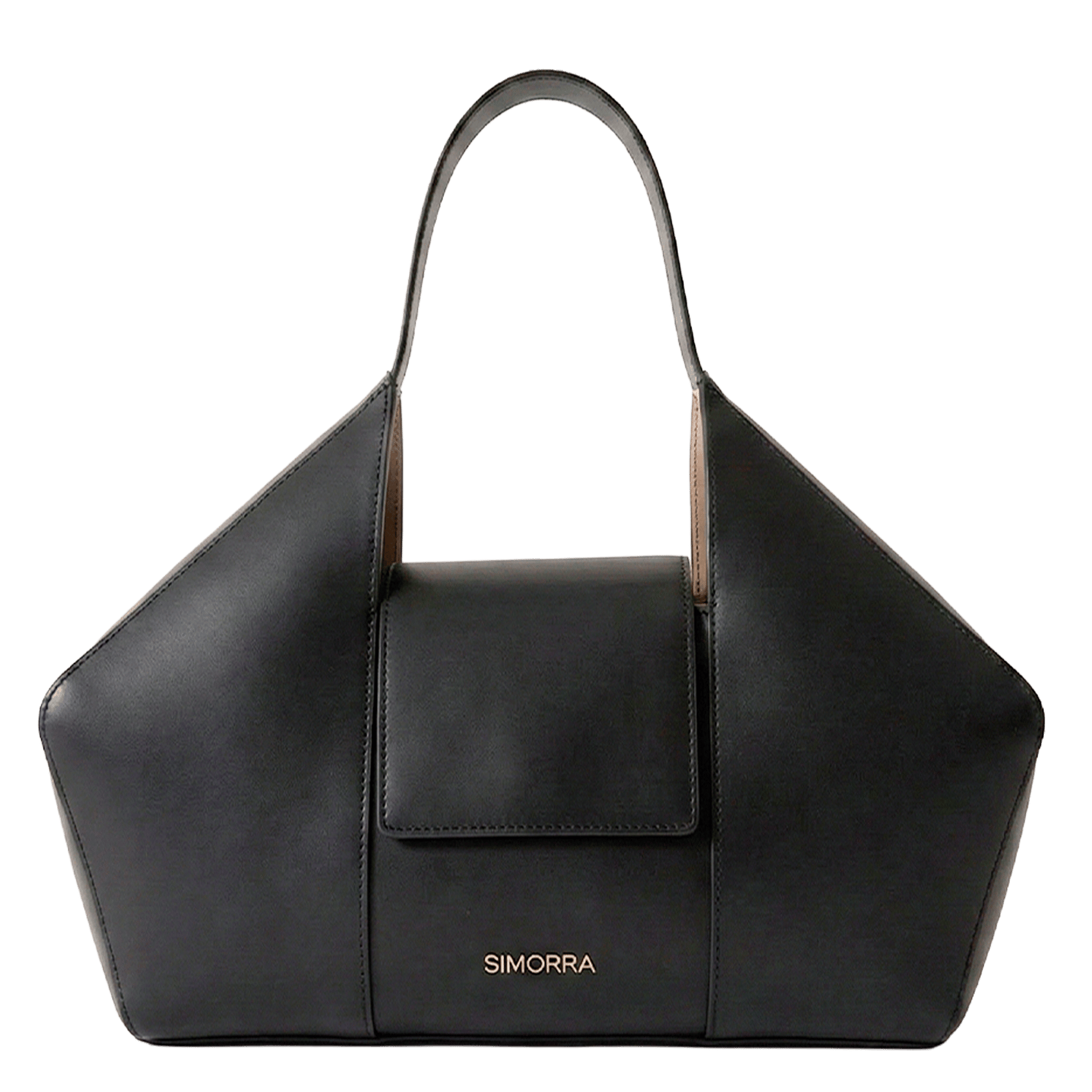 Sac cabas en cuir fractal SIMORRA Noir