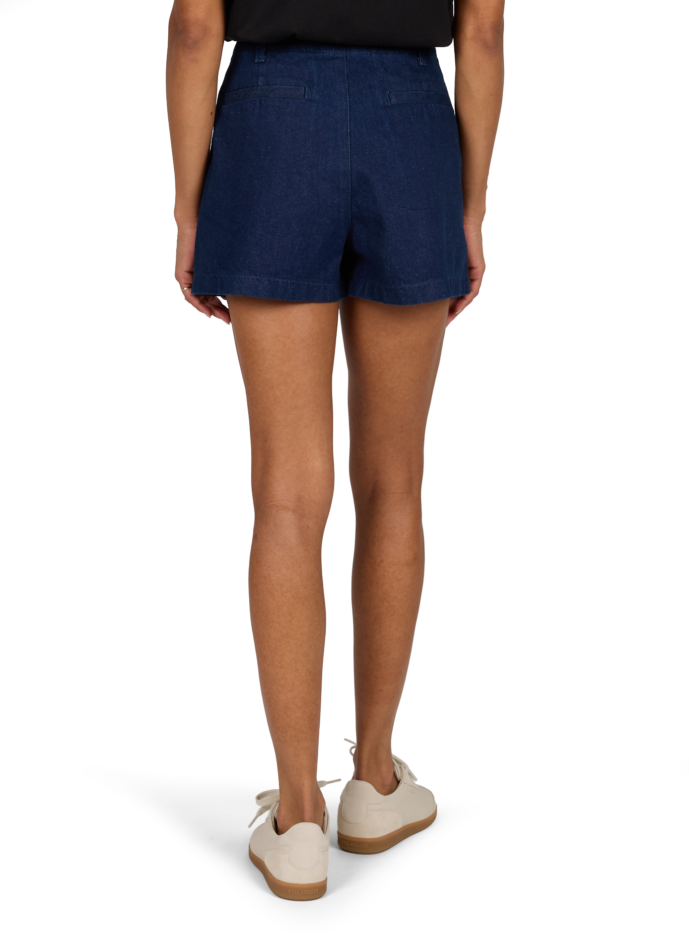 Short plissé en denim de coton CALVIN KLEIN Bleu
