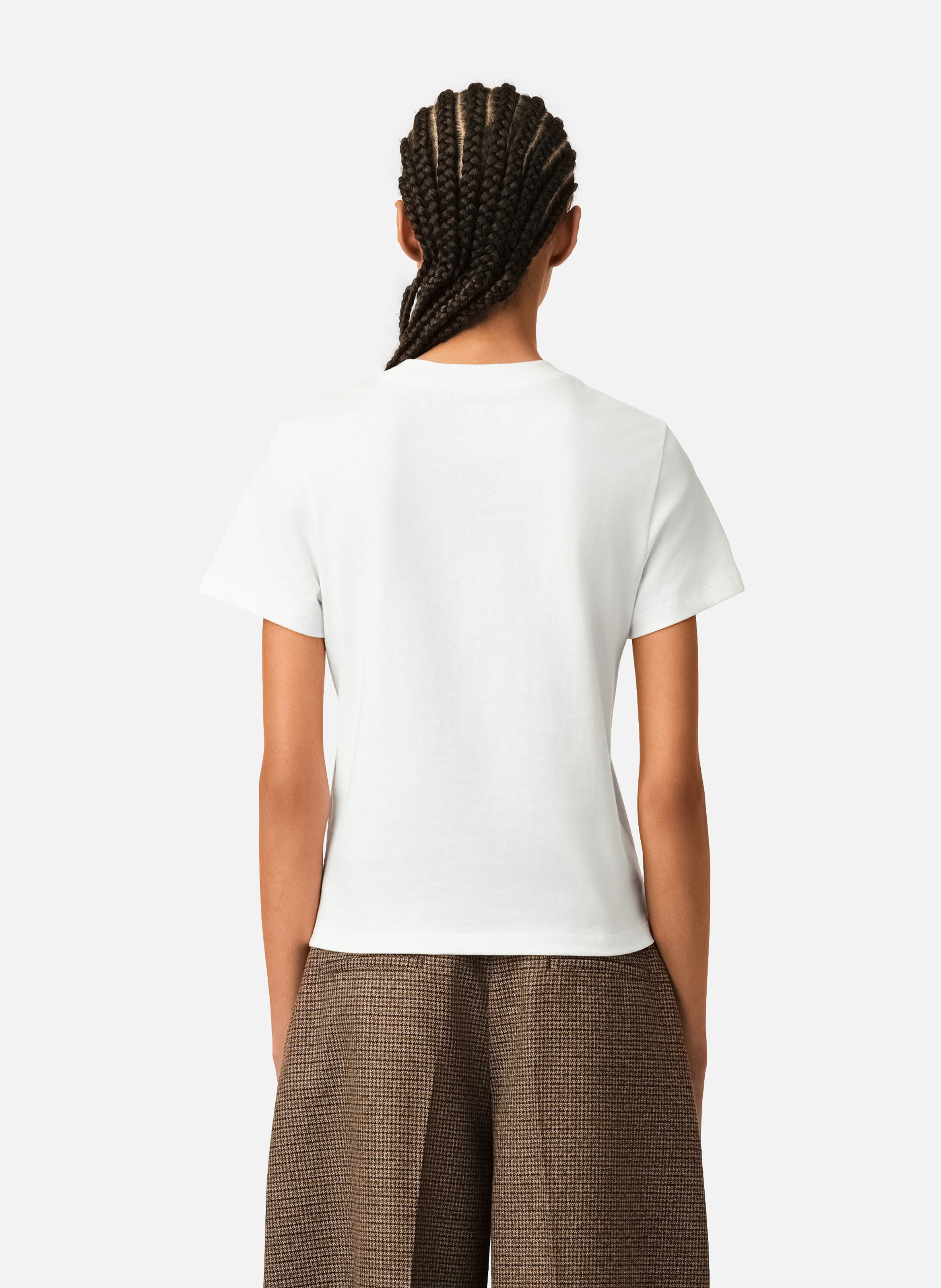 T-shirt ami de coeur court en coton AMI PARIS Blanc