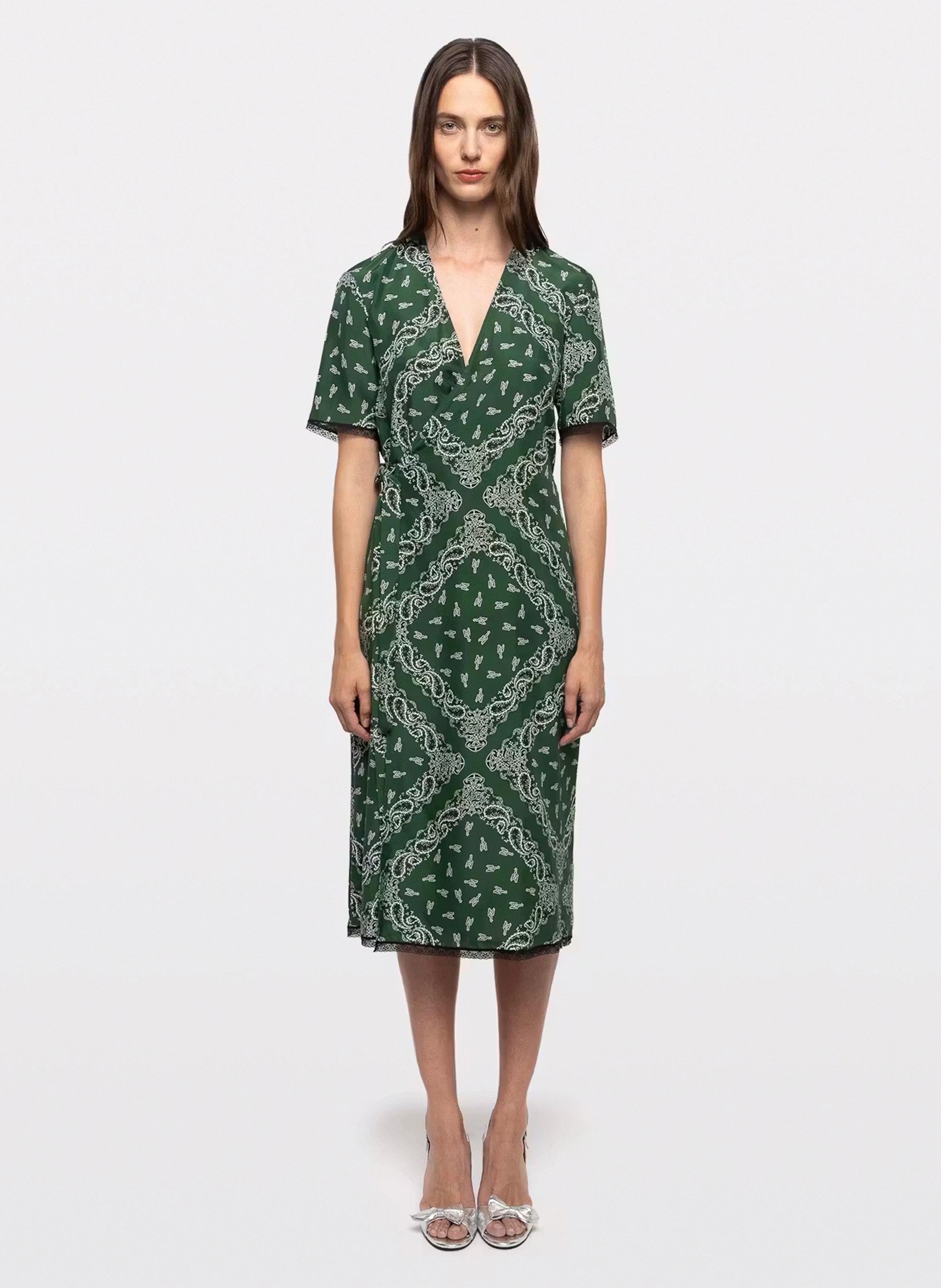 Robe longue col v en soir imprimée reforme ZADIG&VOLTAIRE Vert