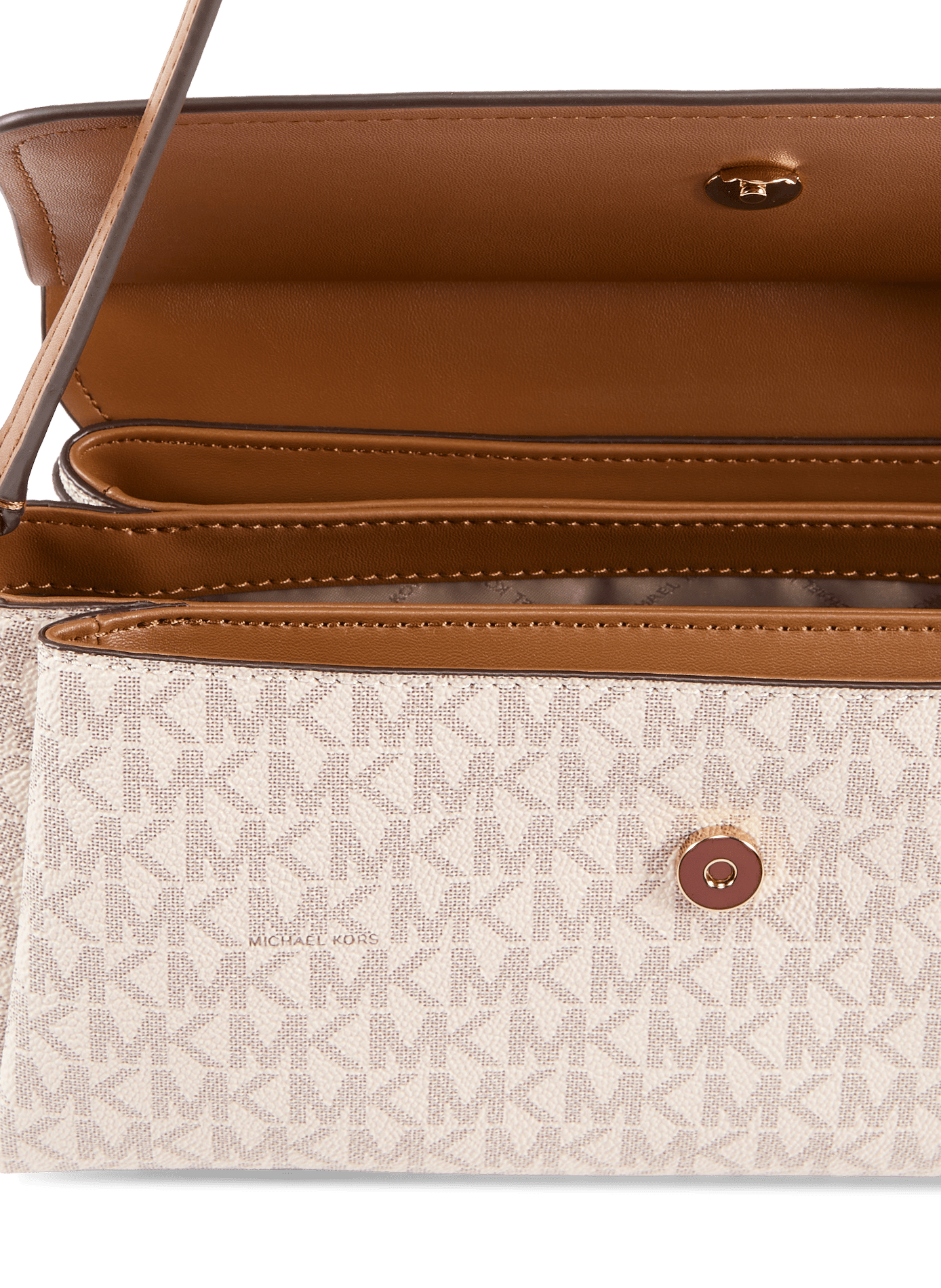 Textured logo print Landry handbag MICHAEL KORS Beige