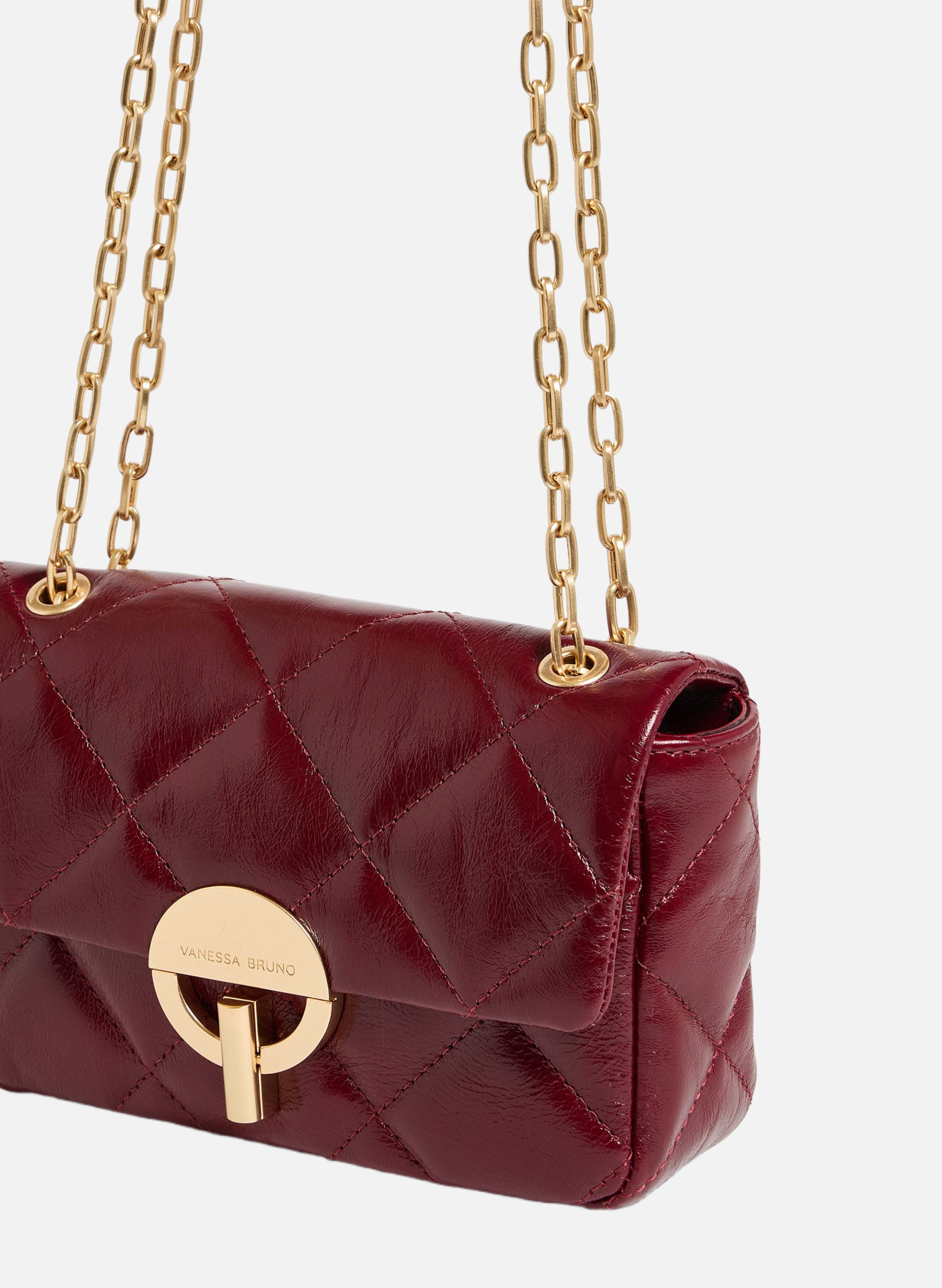 Moyen sac moon en cuir VANESSA BRUNO Rouge