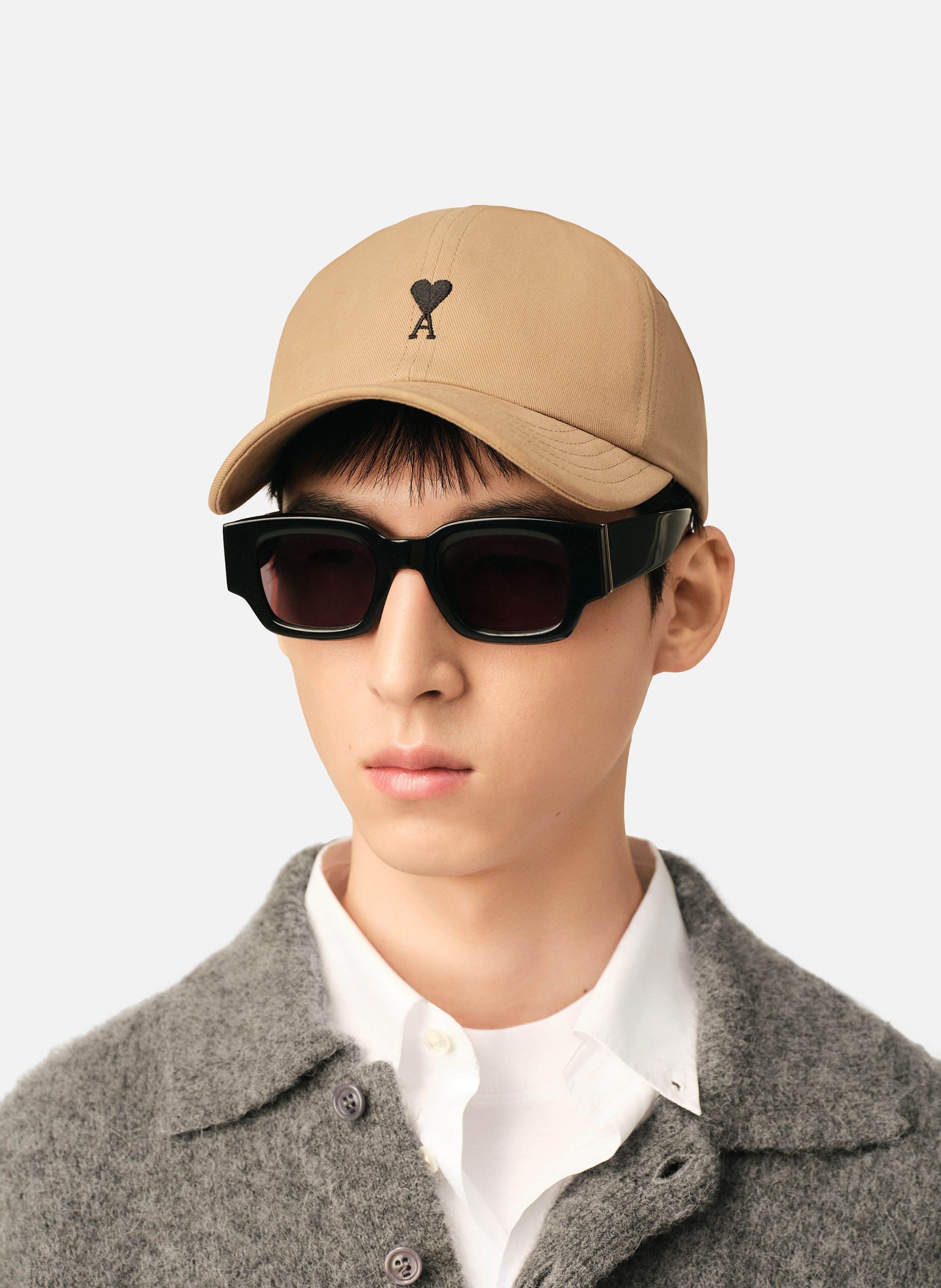 Casquette unisexe en coton ami de coeur AMI PARIS Beige