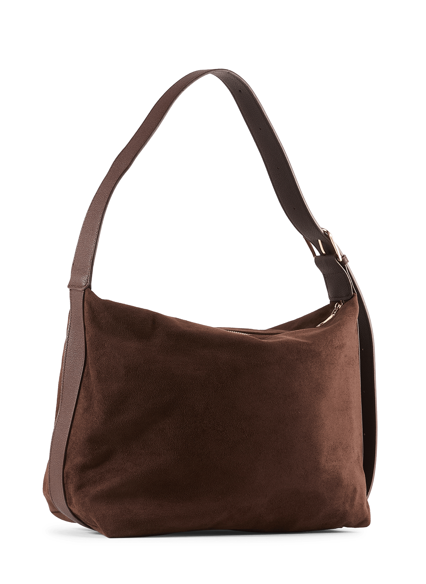 Zippered shoulder bag in suede effect AU PRINTEMPS PARIS Brown