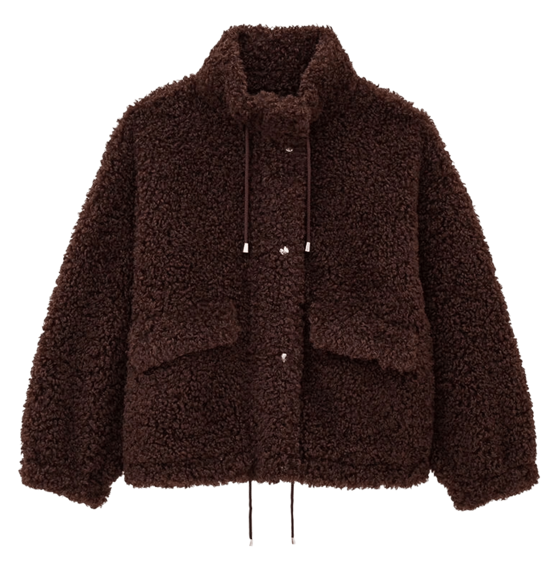 Manteau col montant ample en sherpa sonjo BA&SH Marron