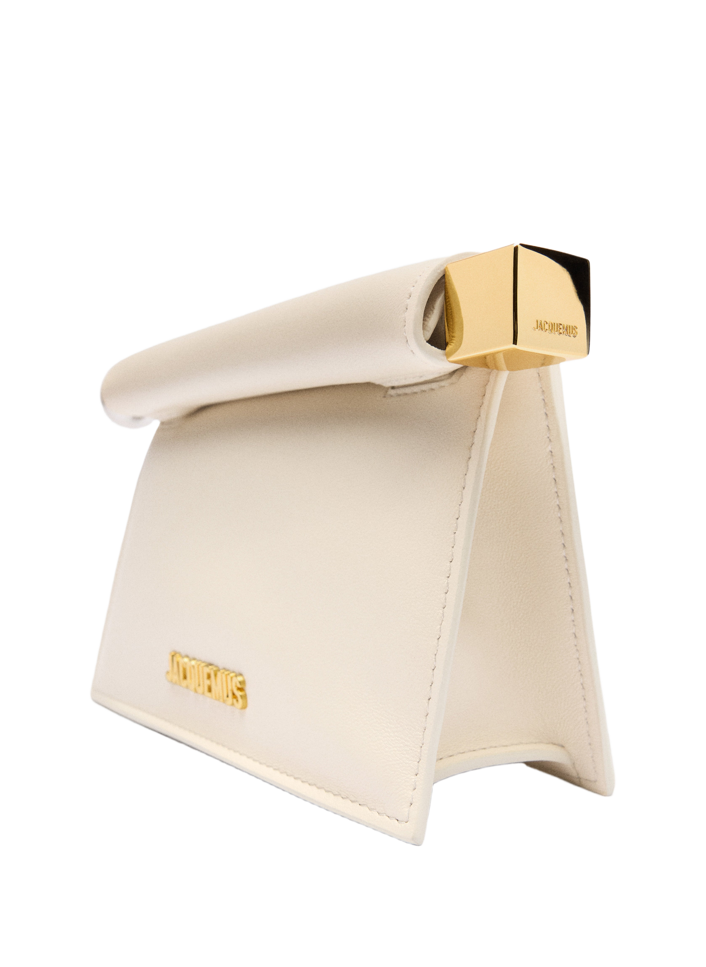 La petite pochette Rond Carré de piel de cordero JACQUEMUS Blanco