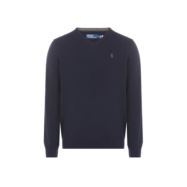 Pull droit col V en laine