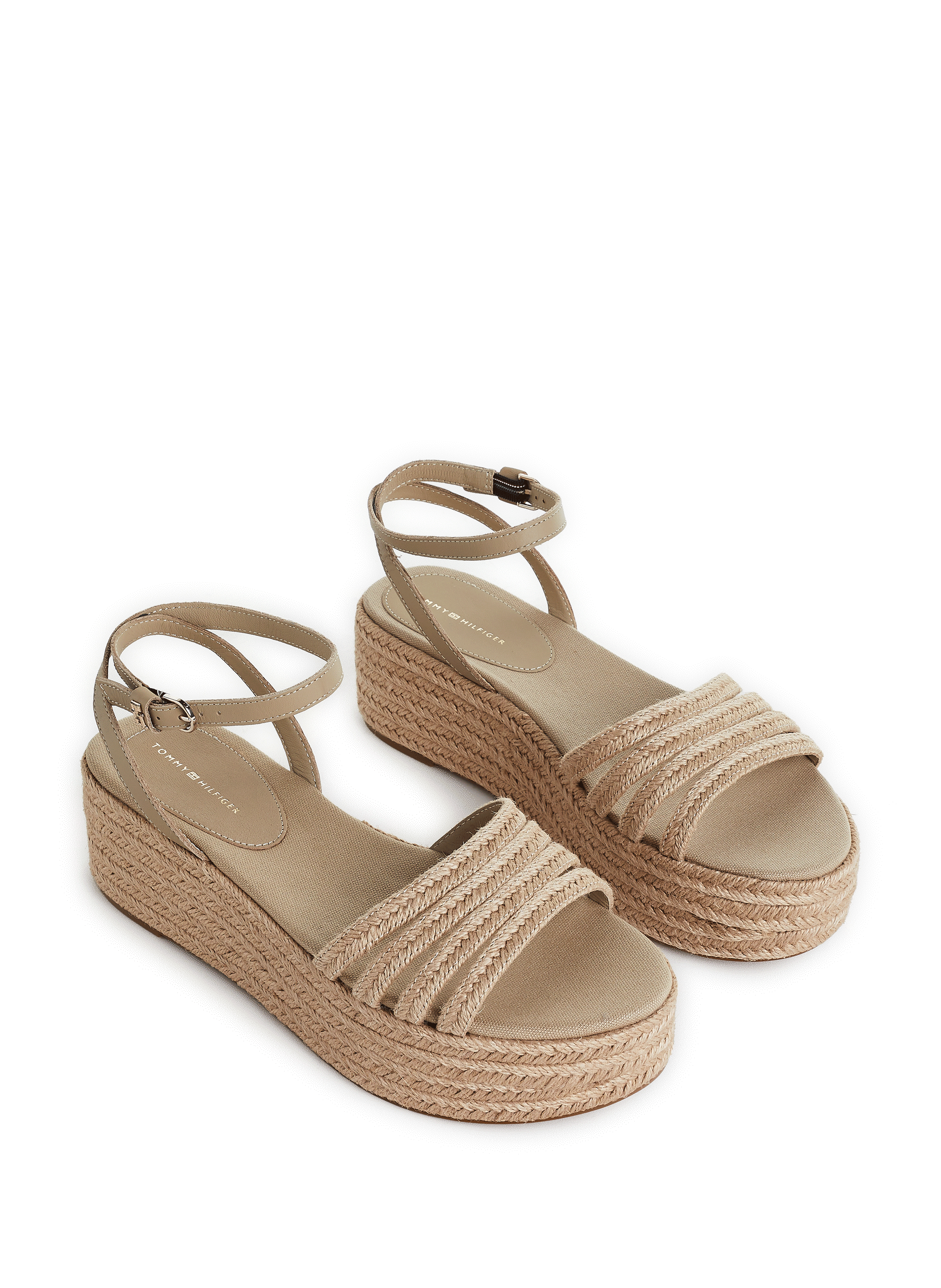 Sandales à plateforme en lin