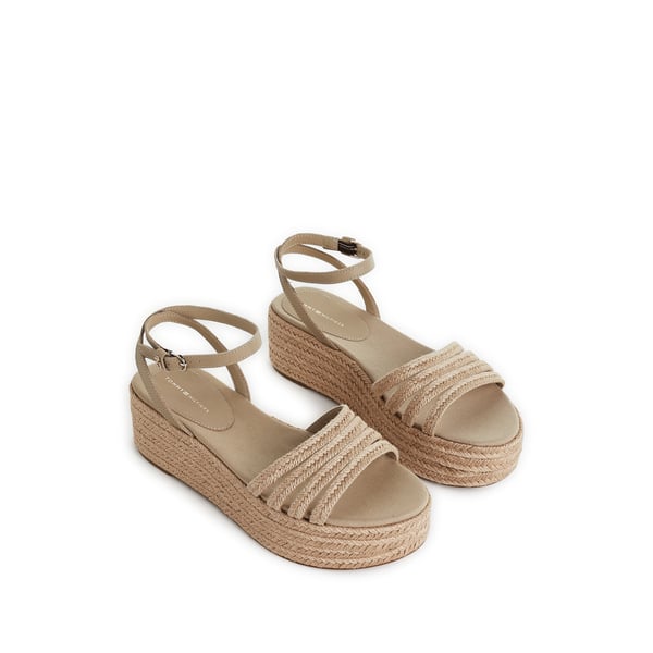 Sandales à plateforme en lin