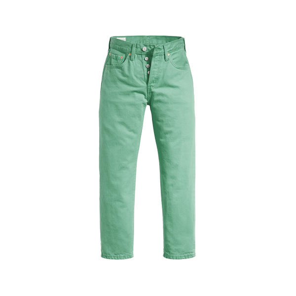 Levi's 501 Original Cropped Trousers In Green