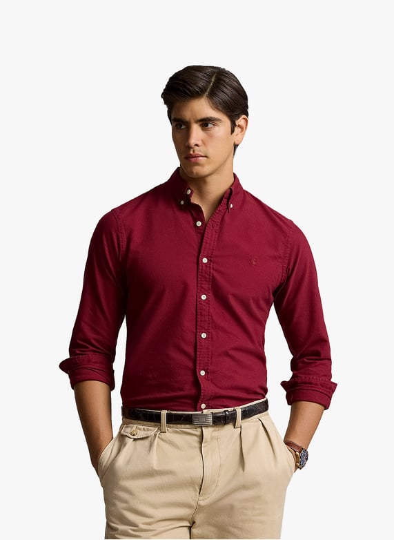 Bleached denim Shirt | Red by POLO RALPH LAUREN Bleached denim Shirt Red