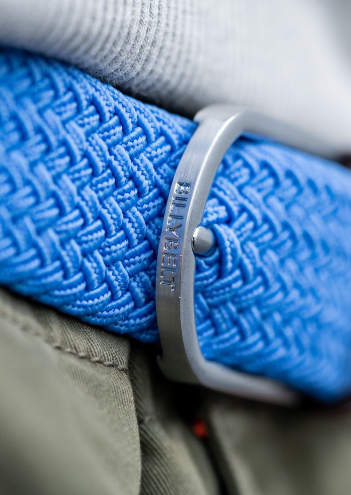 Ceinture tressée élastique unie BILLYBELT Bleu