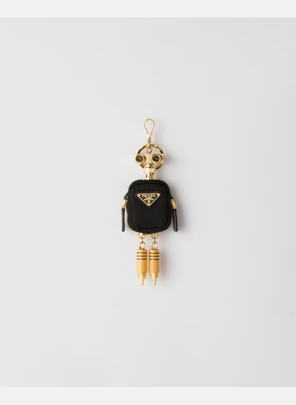 Charm de sac robot en re-nylon Noir by PRADA PRADA Charm de sac robot en re-nylon Noir
