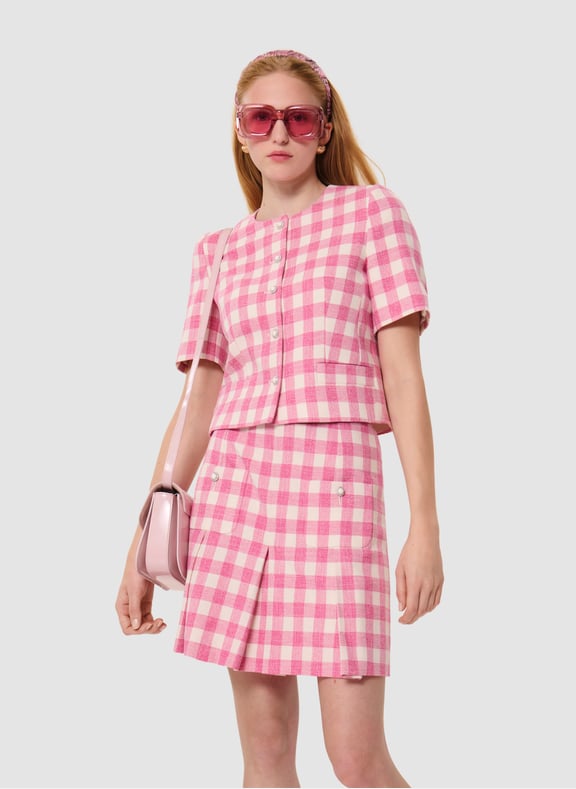 Veste cintrée vichy - vanita Rose by TARA JARMON TARA JARMON Veste cintrée vichy - vanita Rose