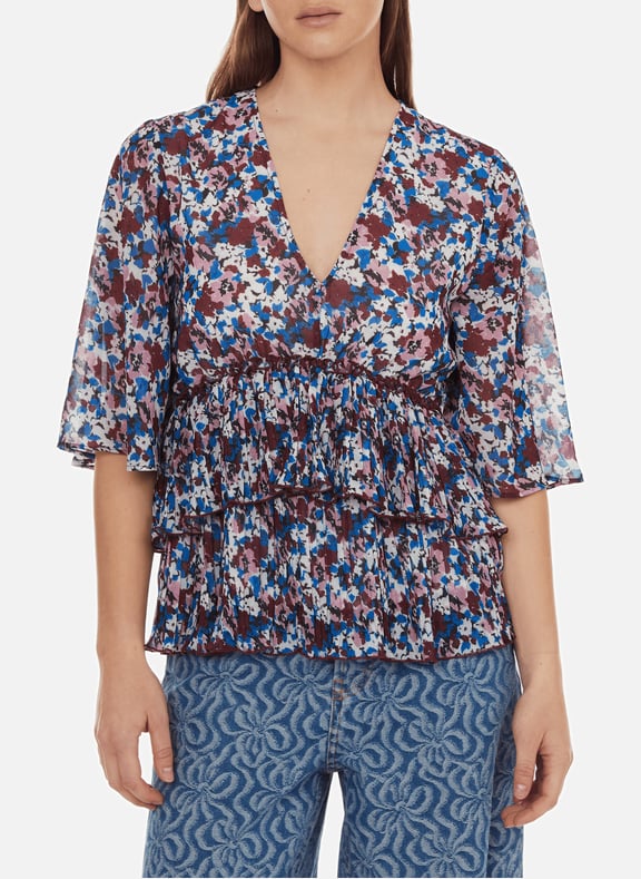 Blouse imprimée à volants Multicolore by GANNI GANNI Blouse imprimée à volants Multicolore