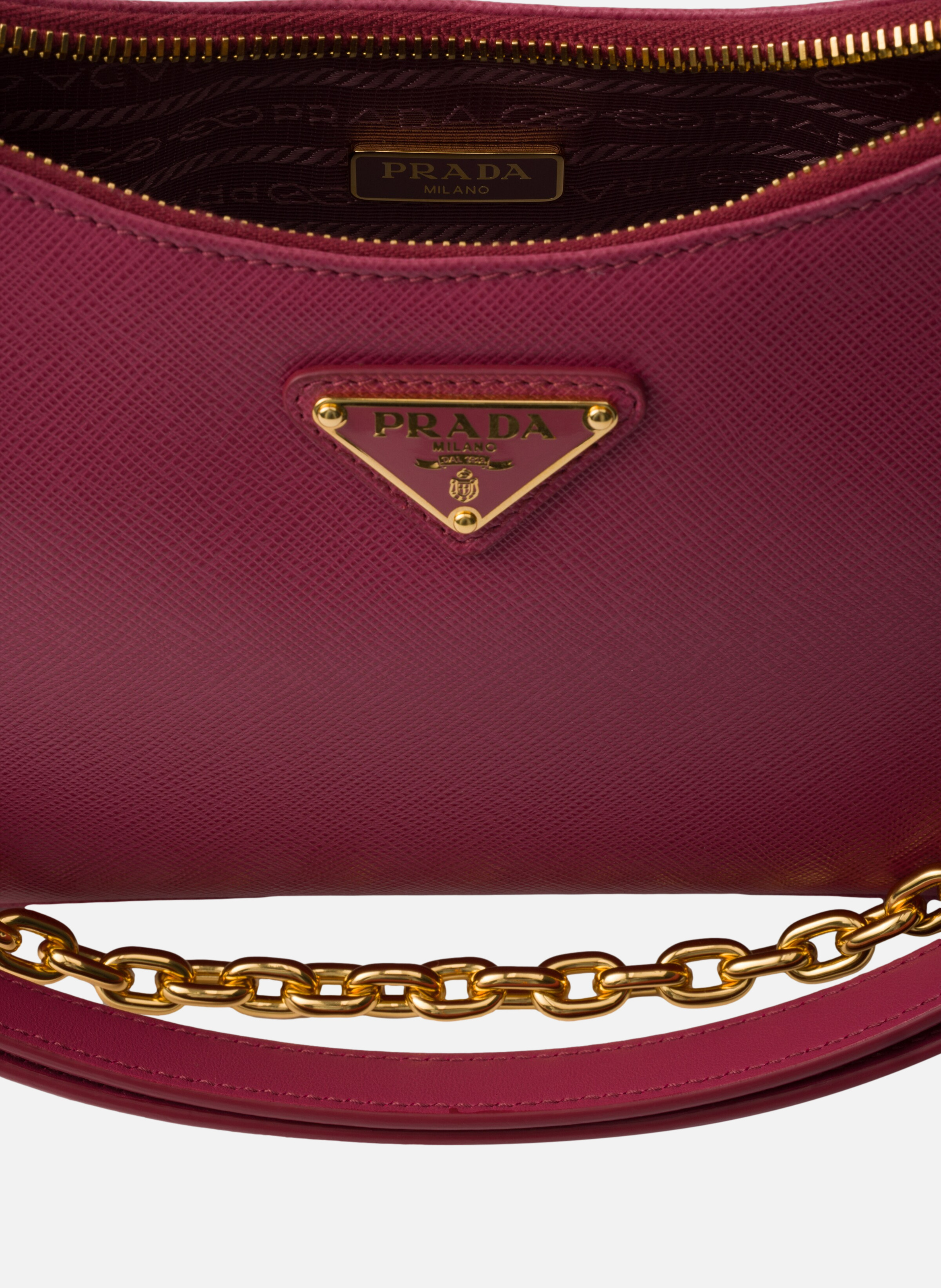 Mini sac prada re-edition en cuir saffiano PRADA Rose