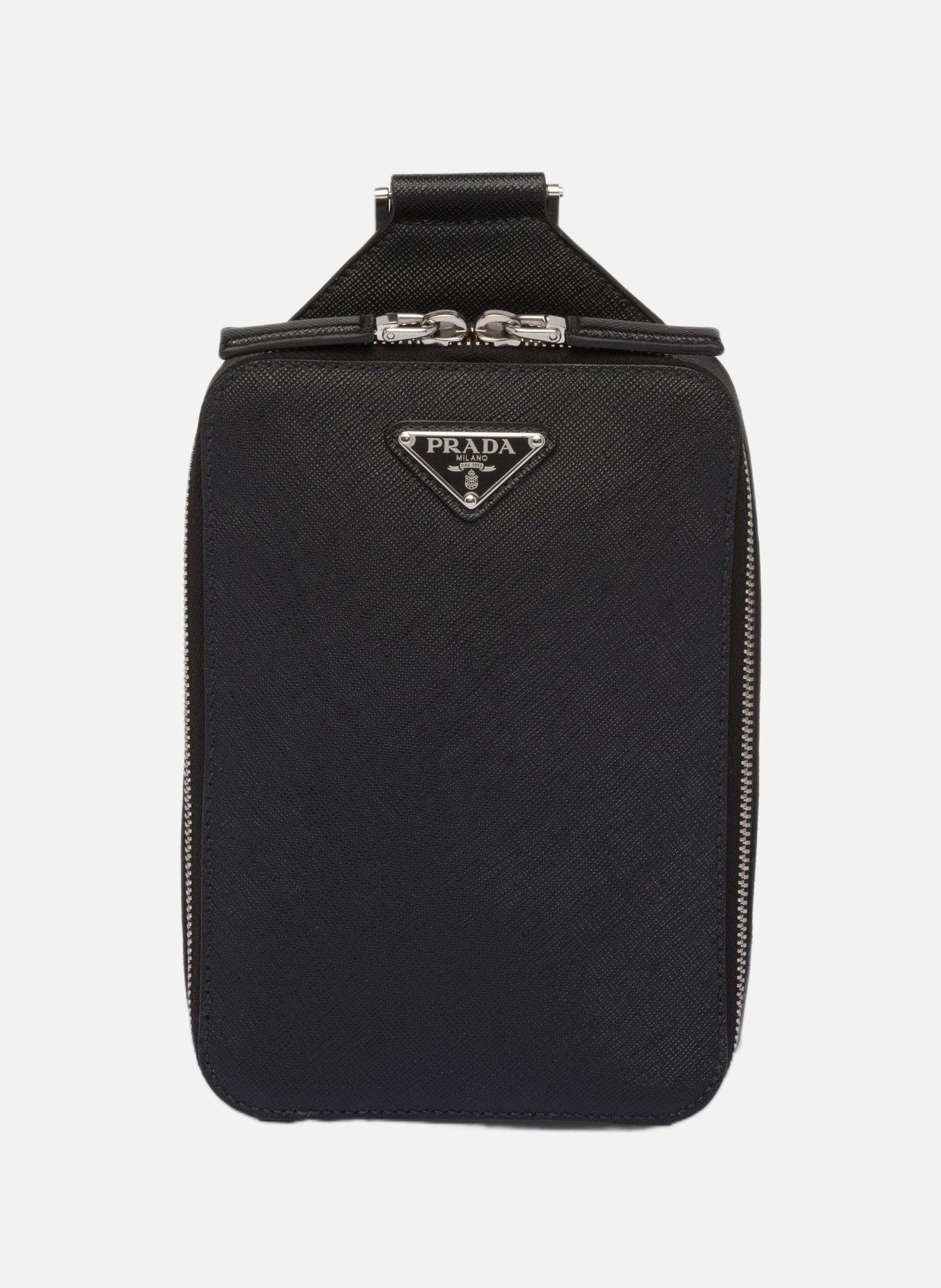 Sac prada brique en cuir saffiano PRADA Noir